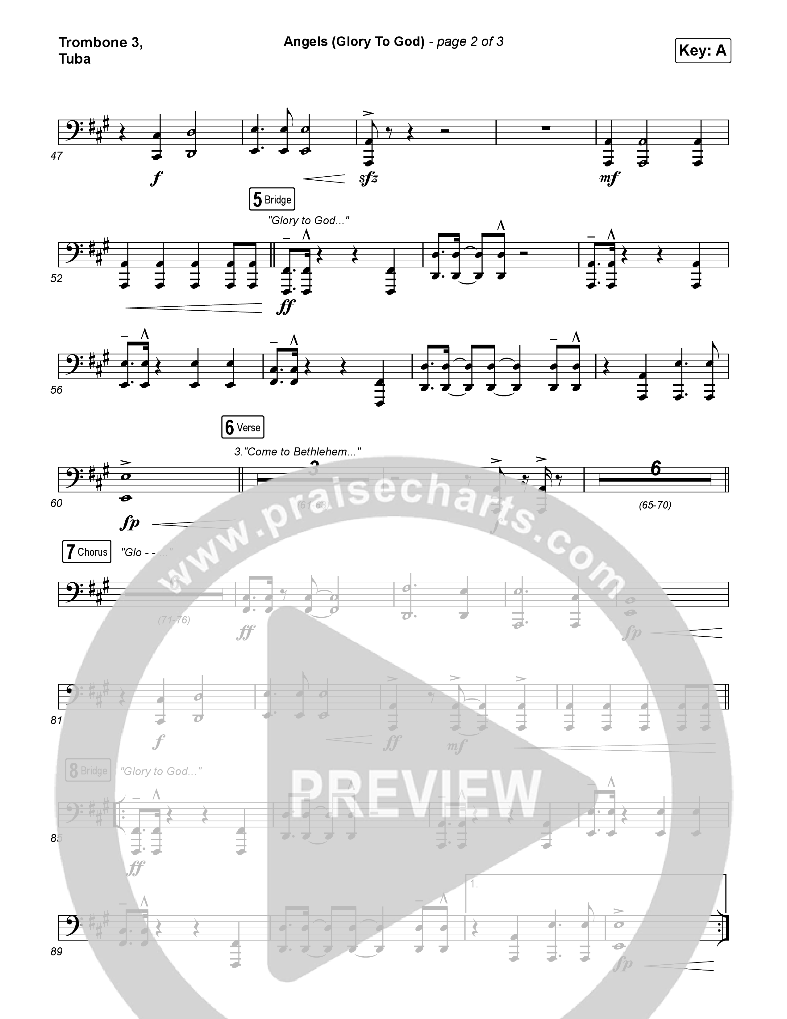 Angels (Glory To God) Trombone 3/Tuba (Phil Wickham)