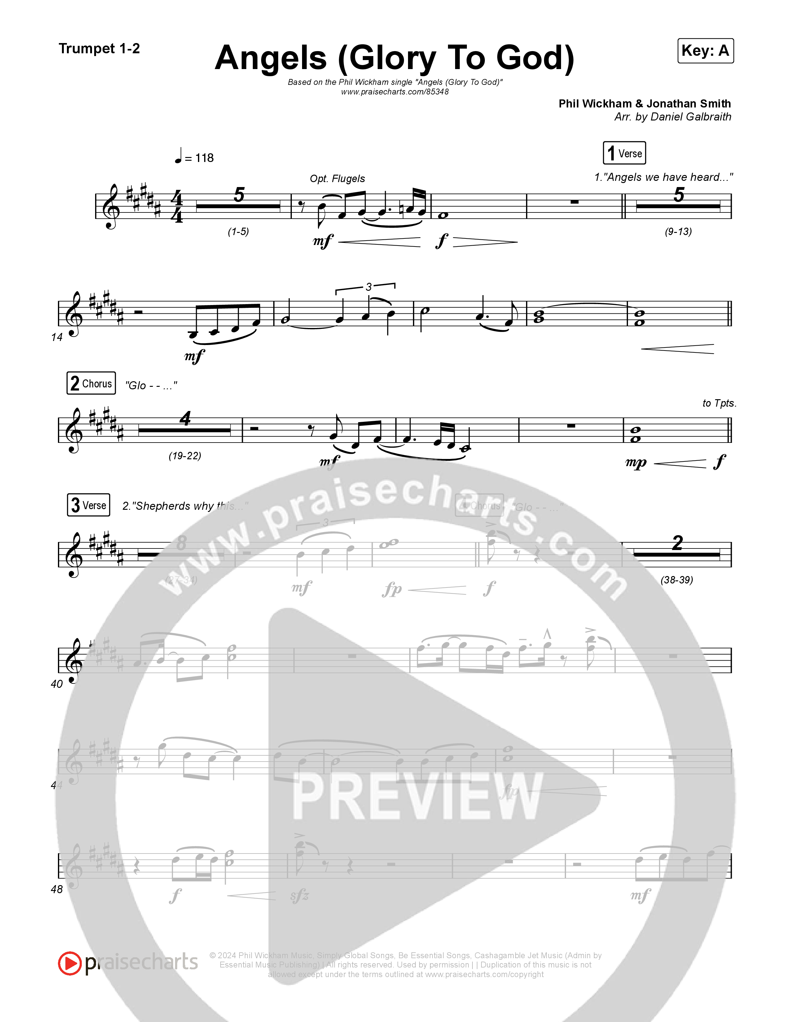 Angels (Glory To God) Trumpet 1,2 (Phil Wickham)