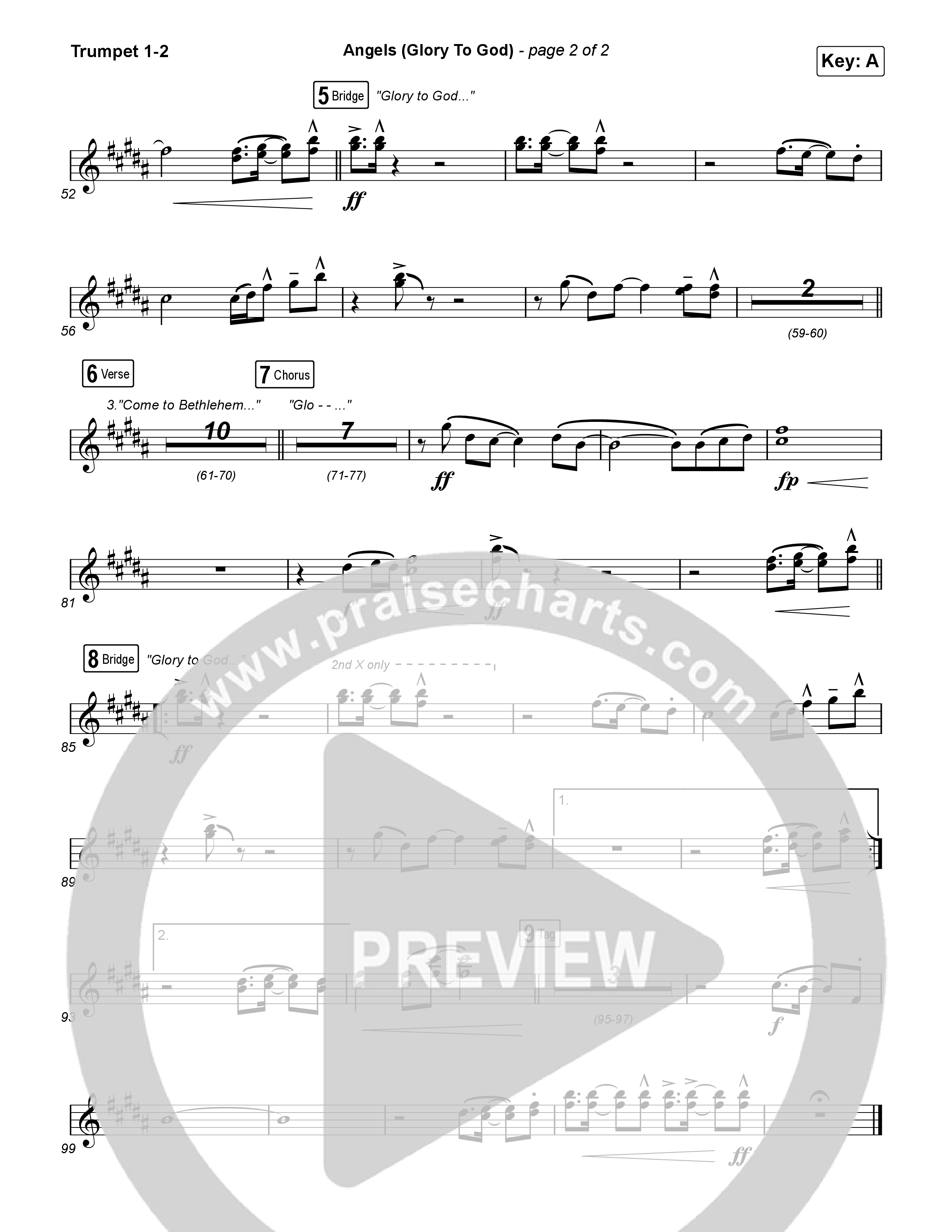 Angels (Glory To God) Trumpet 1,2 (Phil Wickham)