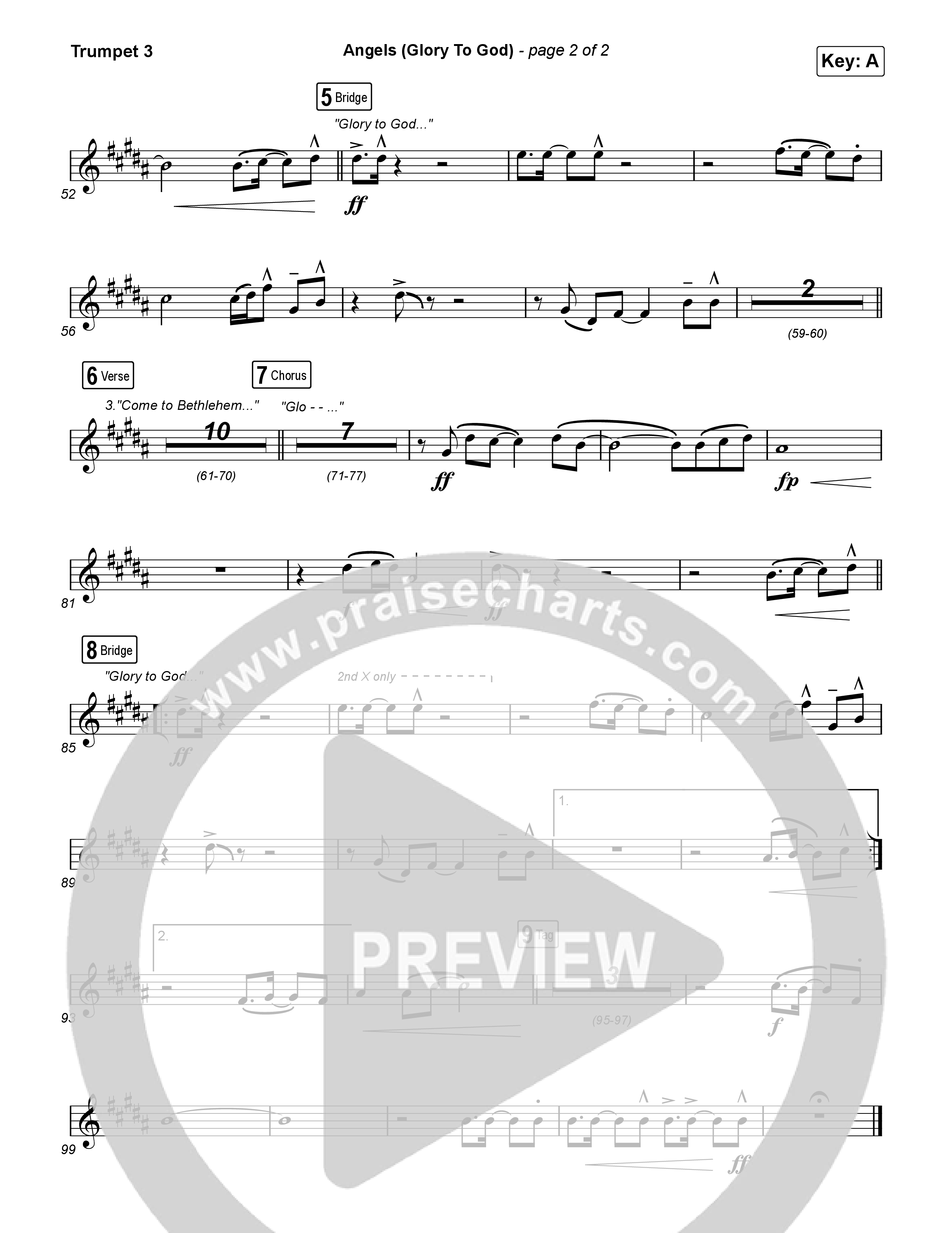 Angels (Glory To God) Trumpet 3 (Phil Wickham)