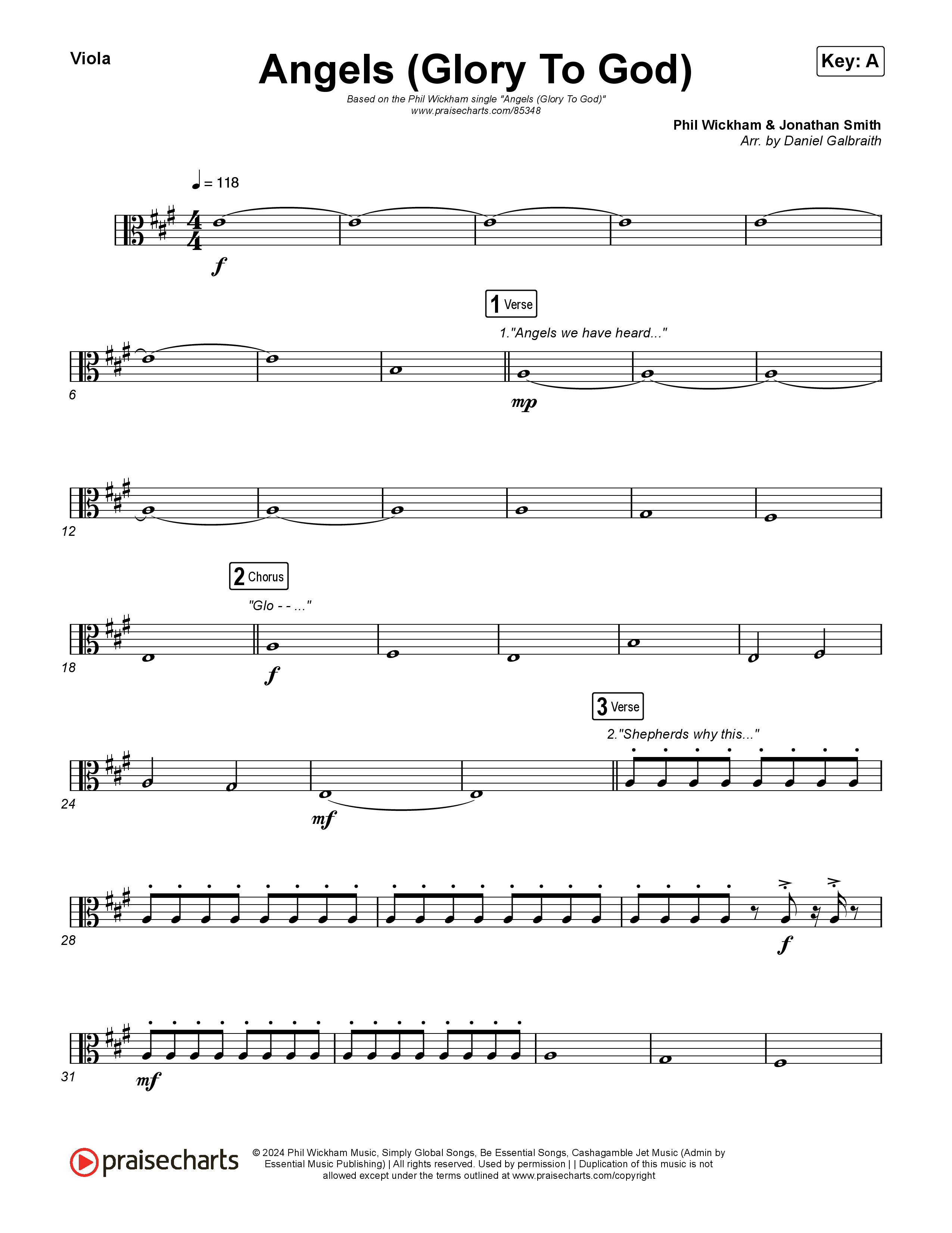 Angels (Glory To God) Viola (Phil Wickham)