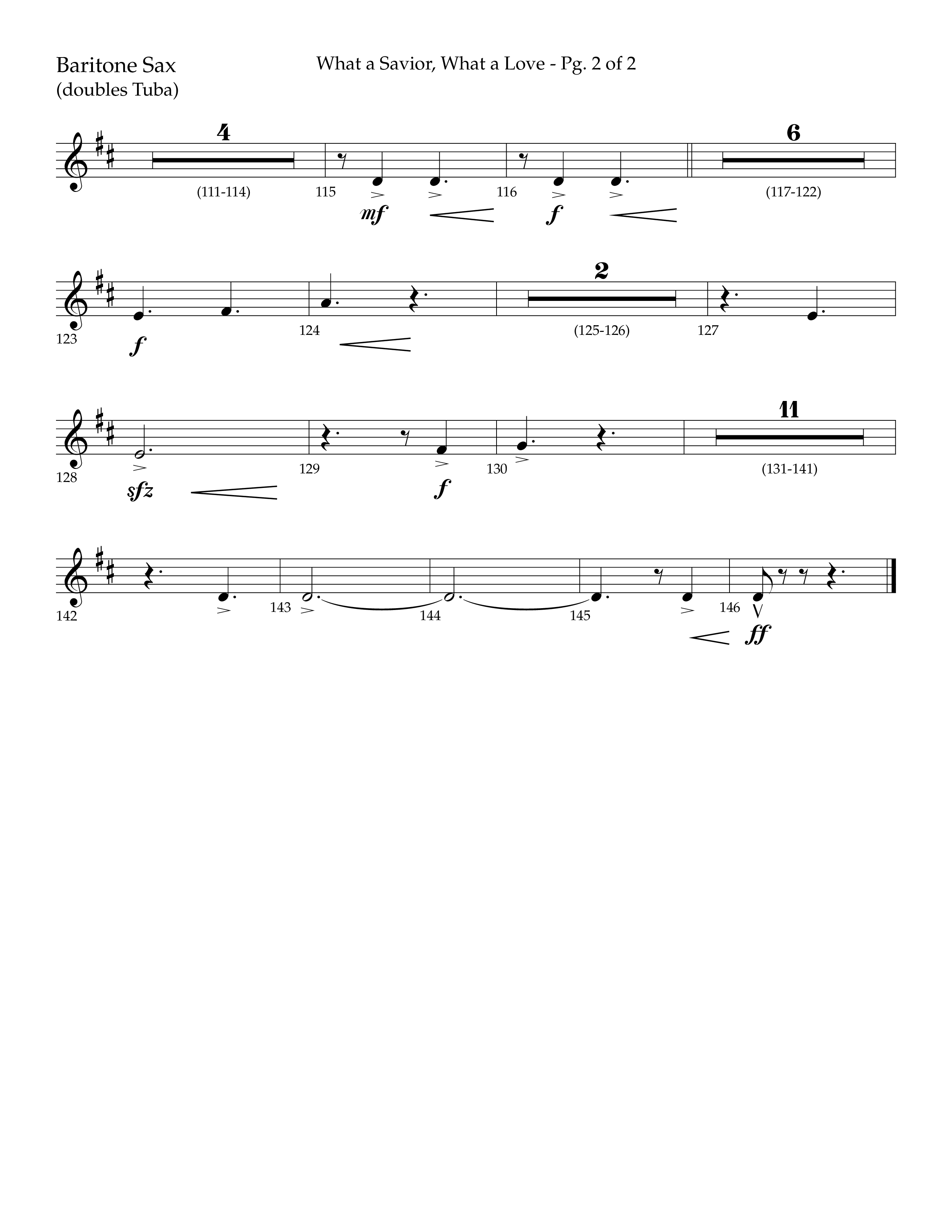 What A Savior What A Love (with Joy To The World, Hark The Herald Angels, Angels From The Realms) (Choral Anthem SATB) Bari Sax (Lifeway Choral / Arr. John Bolin / Arr. Don Koch)