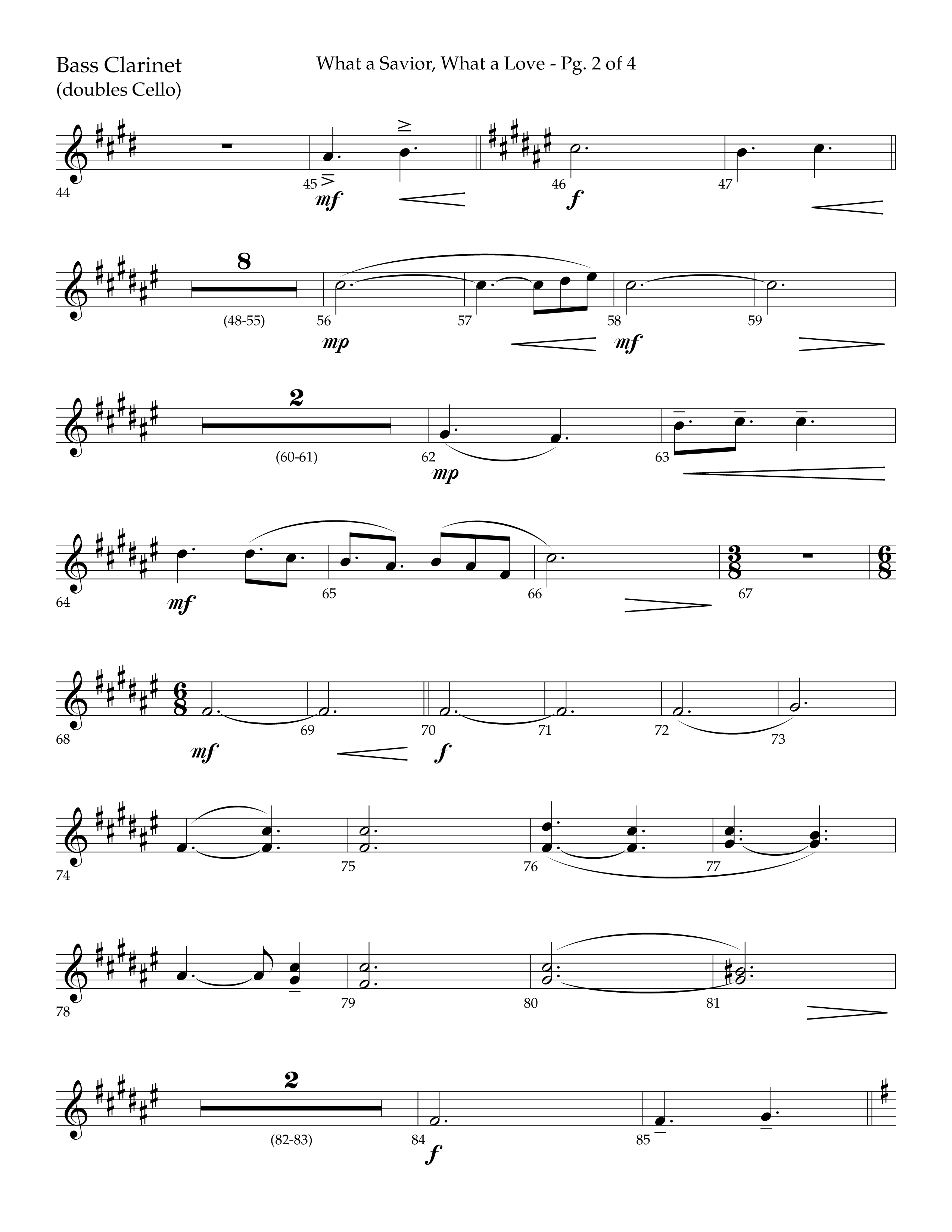What A Savior What A Love (with Joy To The World, Hark The Herald Angels, Angels From The Realms) (Choral Anthem SATB) Bass Clarinet (Lifeway Choral / Arr. John Bolin / Arr. Don Koch)