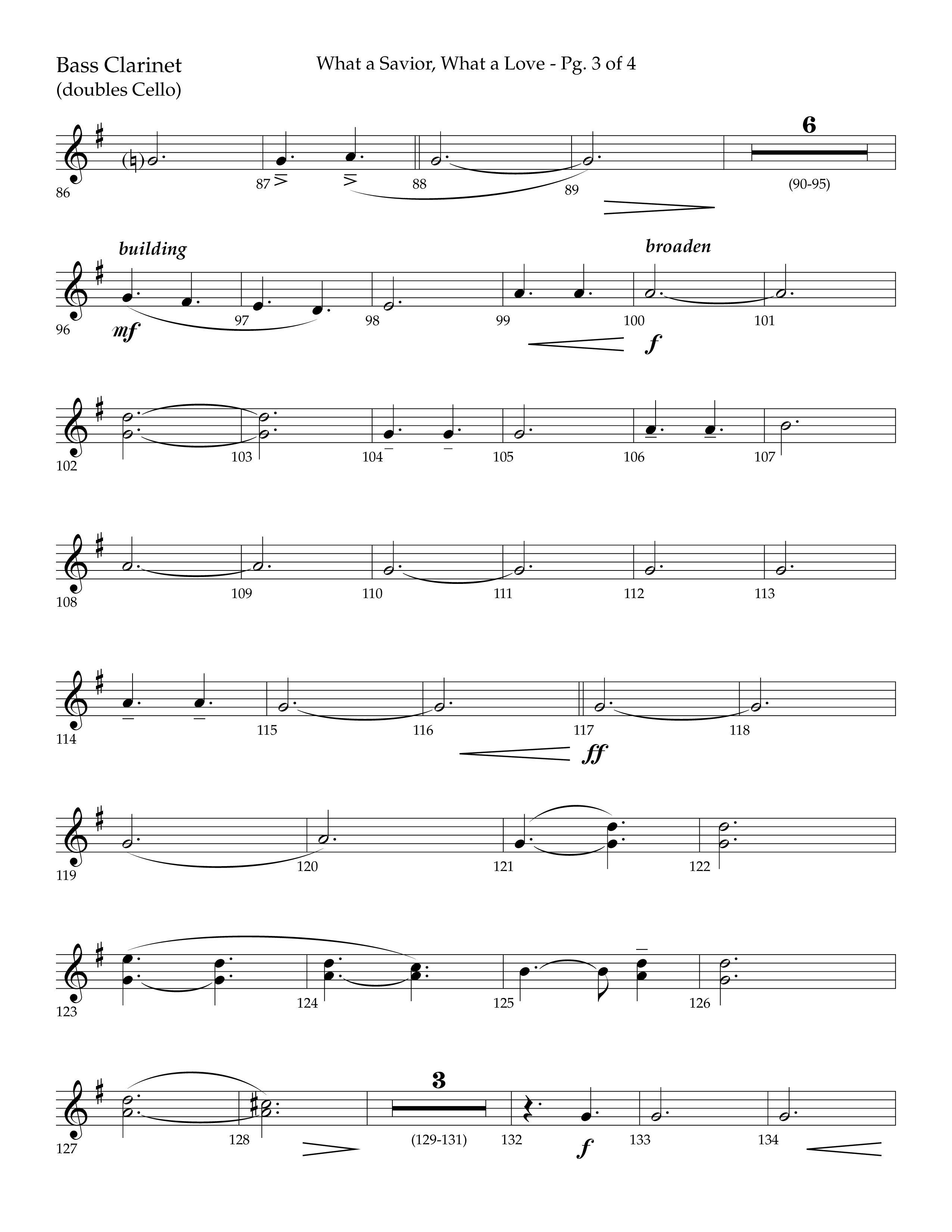 What A Savior What A Love (with Joy To The World, Hark The Herald Angels, Angels From The Realms) (Choral Anthem SATB) Bass Clarinet (Lifeway Choral / Arr. John Bolin / Arr. Don Koch)