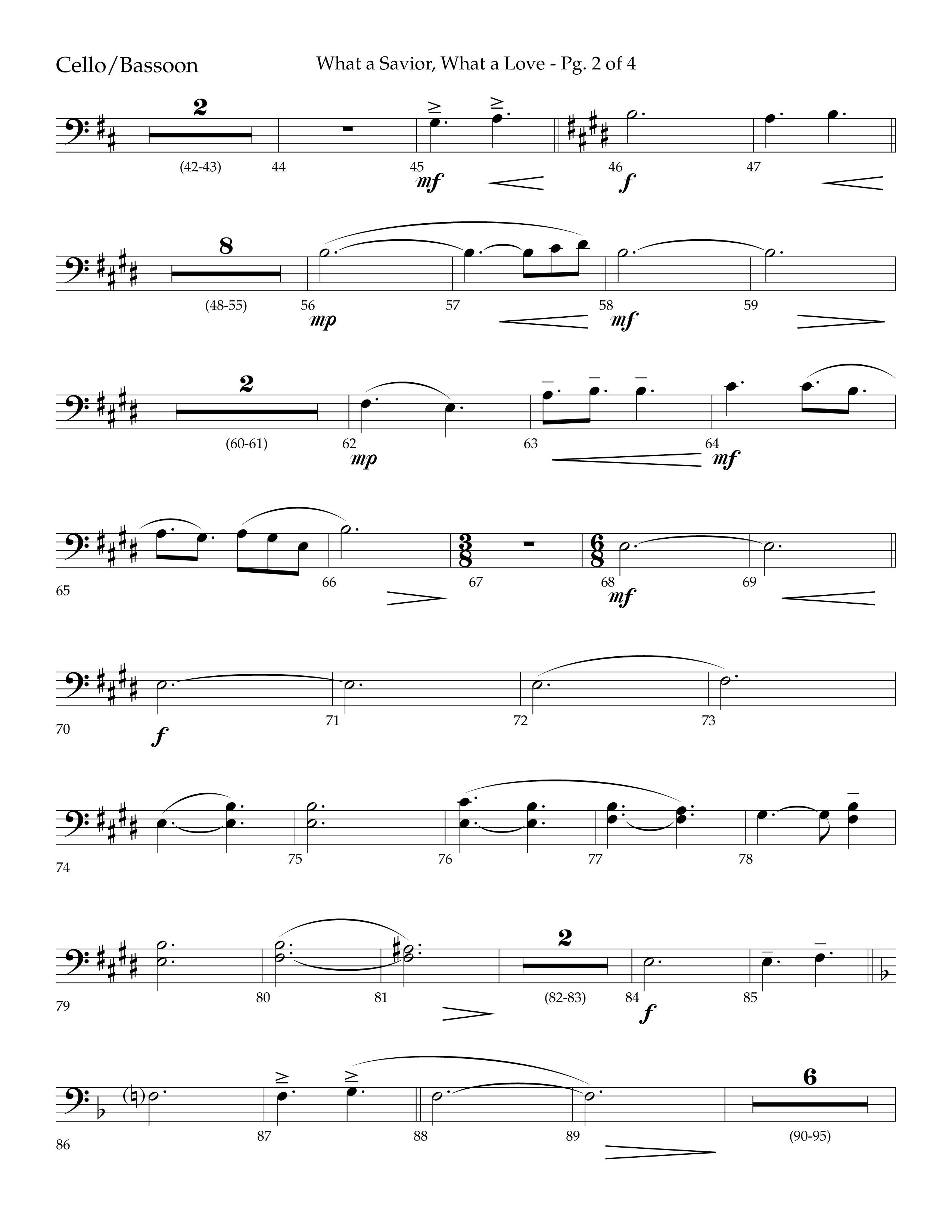 What A Savior What A Love (with Joy To The World, Hark The Herald Angels, Angels From The Realms) (Choral Anthem SATB) Cello (Lifeway Choral / Arr. John Bolin / Arr. Don Koch)