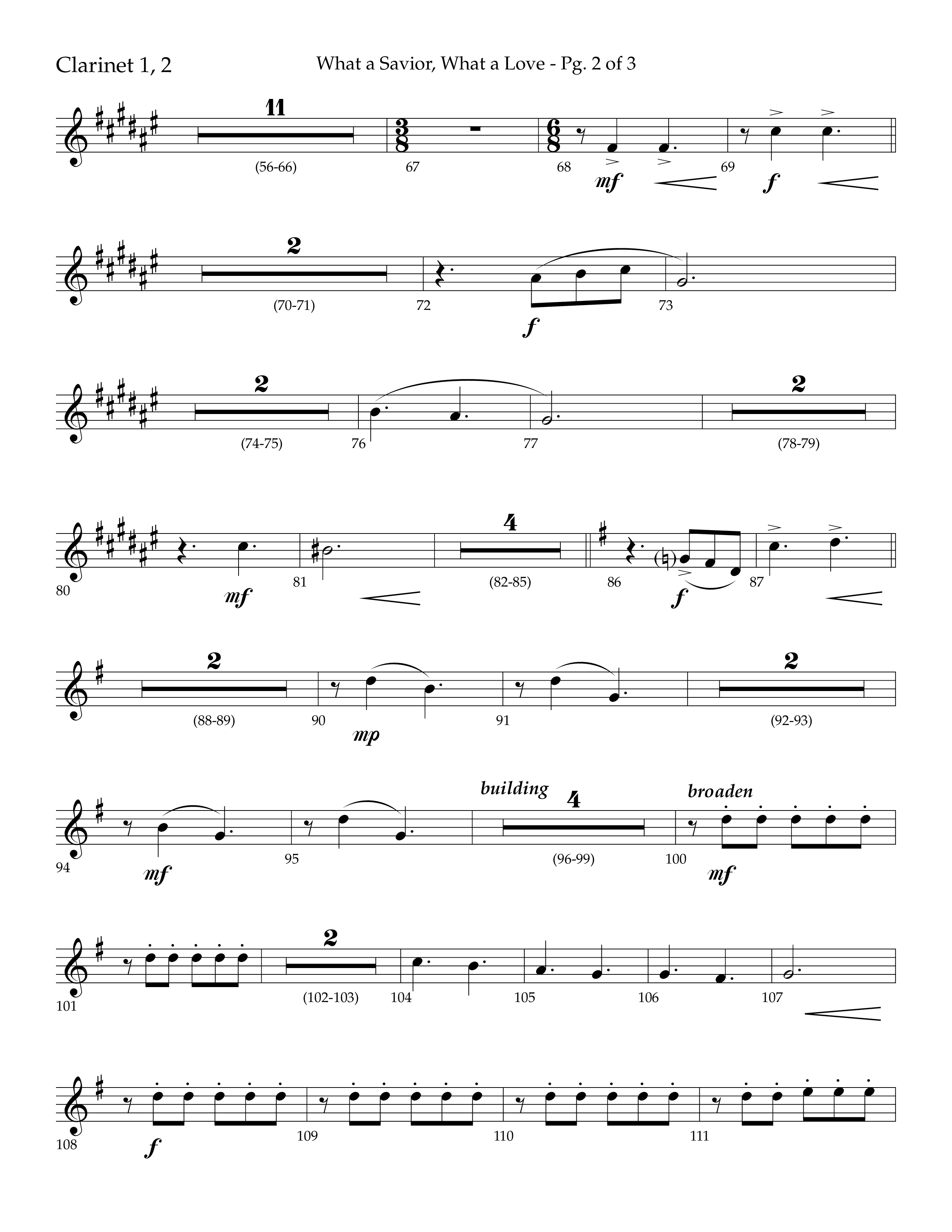 What A Savior What A Love (with Joy To The World, Hark The Herald Angels, Angels From The Realms) (Choral Anthem SATB) Clarinet 1/2 (Lifeway Choral / Arr. John Bolin / Arr. Don Koch)