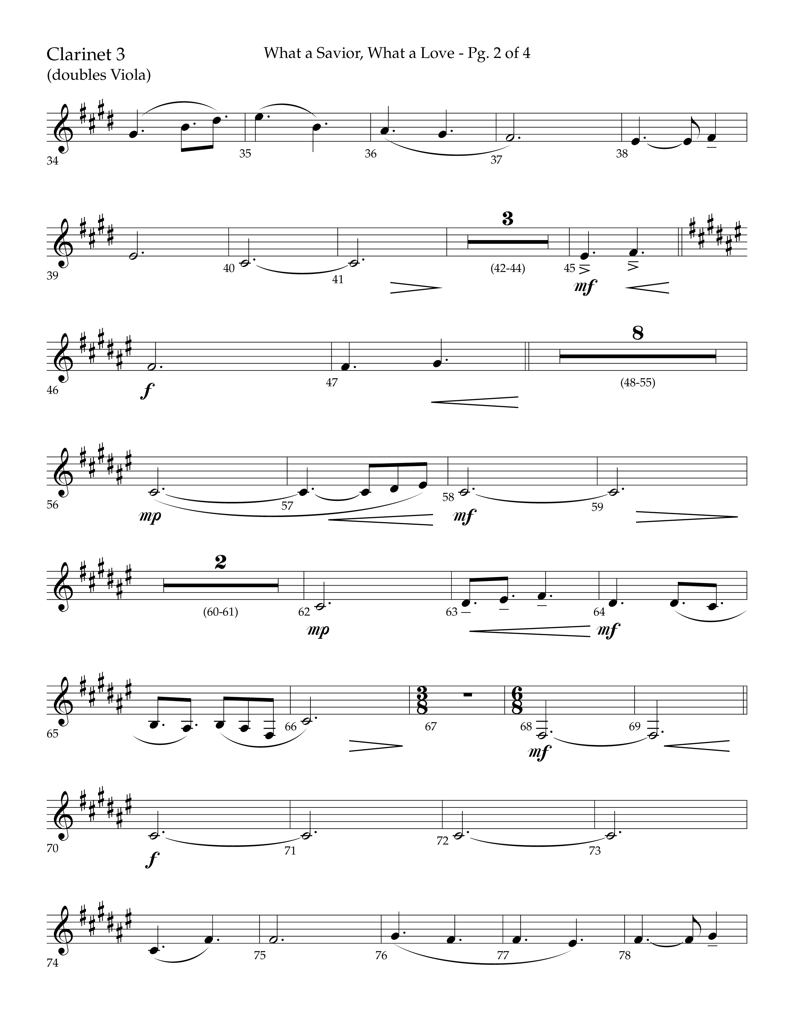What A Savior What A Love (with Joy To The World, Hark The Herald Angels, Angels From The Realms) (Choral Anthem SATB) Clarinet 3 (Lifeway Choral / Arr. John Bolin / Arr. Don Koch)