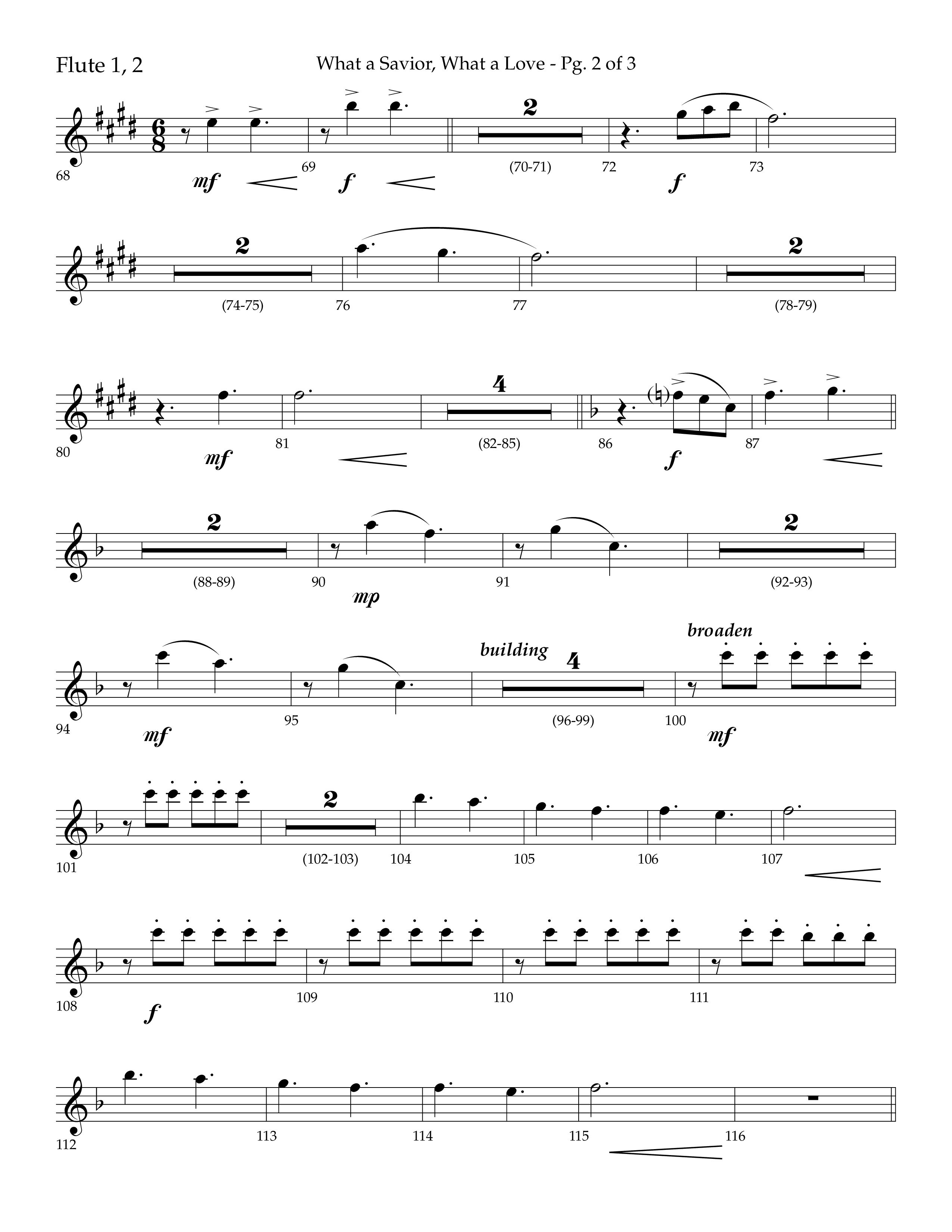 What A Savior What A Love (with Joy To The World, Hark The Herald Angels, Angels From The Realms) (Choral Anthem SATB) Flute 1/2 (Lifeway Choral / Arr. John Bolin / Arr. Don Koch)