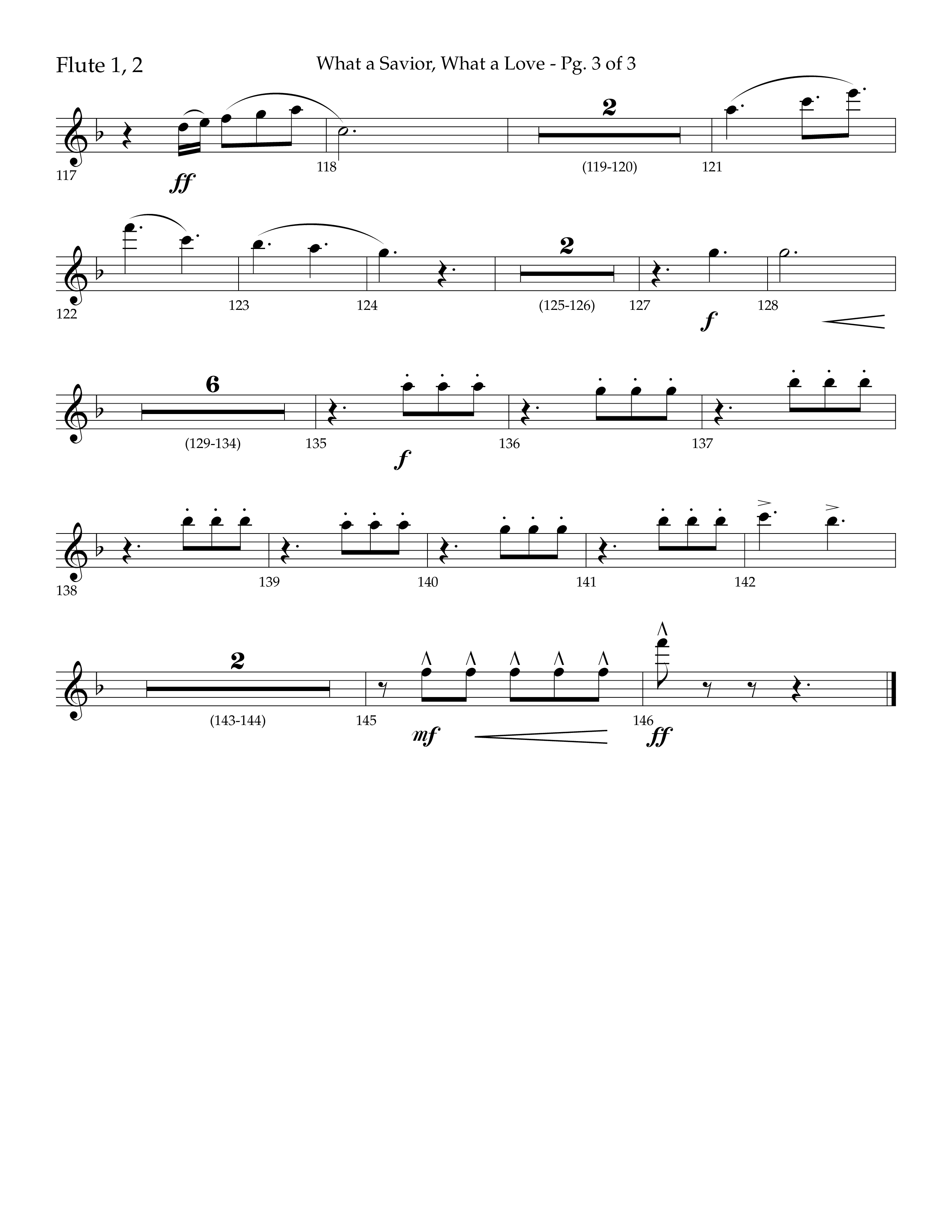 What A Savior What A Love (with Joy To The World, Hark The Herald Angels, Angels From The Realms) (Choral Anthem SATB) Flute 1/2 (Lifeway Choral / Arr. John Bolin / Arr. Don Koch)