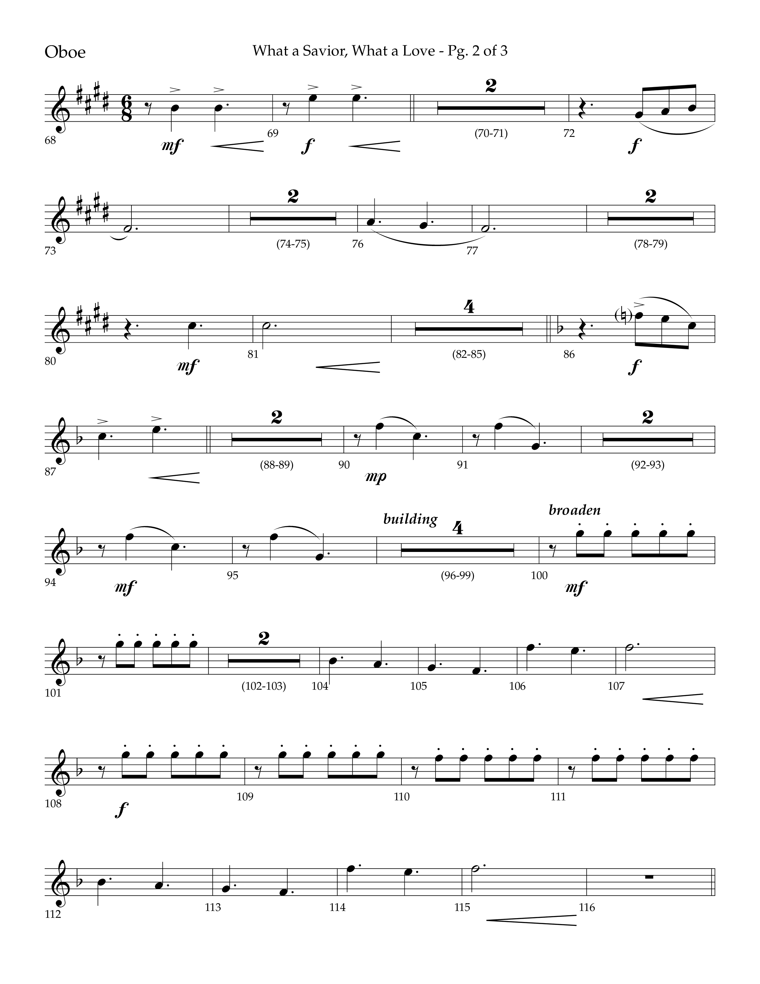 What A Savior What A Love (with Joy To The World, Hark The Herald Angels, Angels From The Realms) (Choral Anthem SATB) Oboe (Lifeway Choral / Arr. John Bolin / Arr. Don Koch)