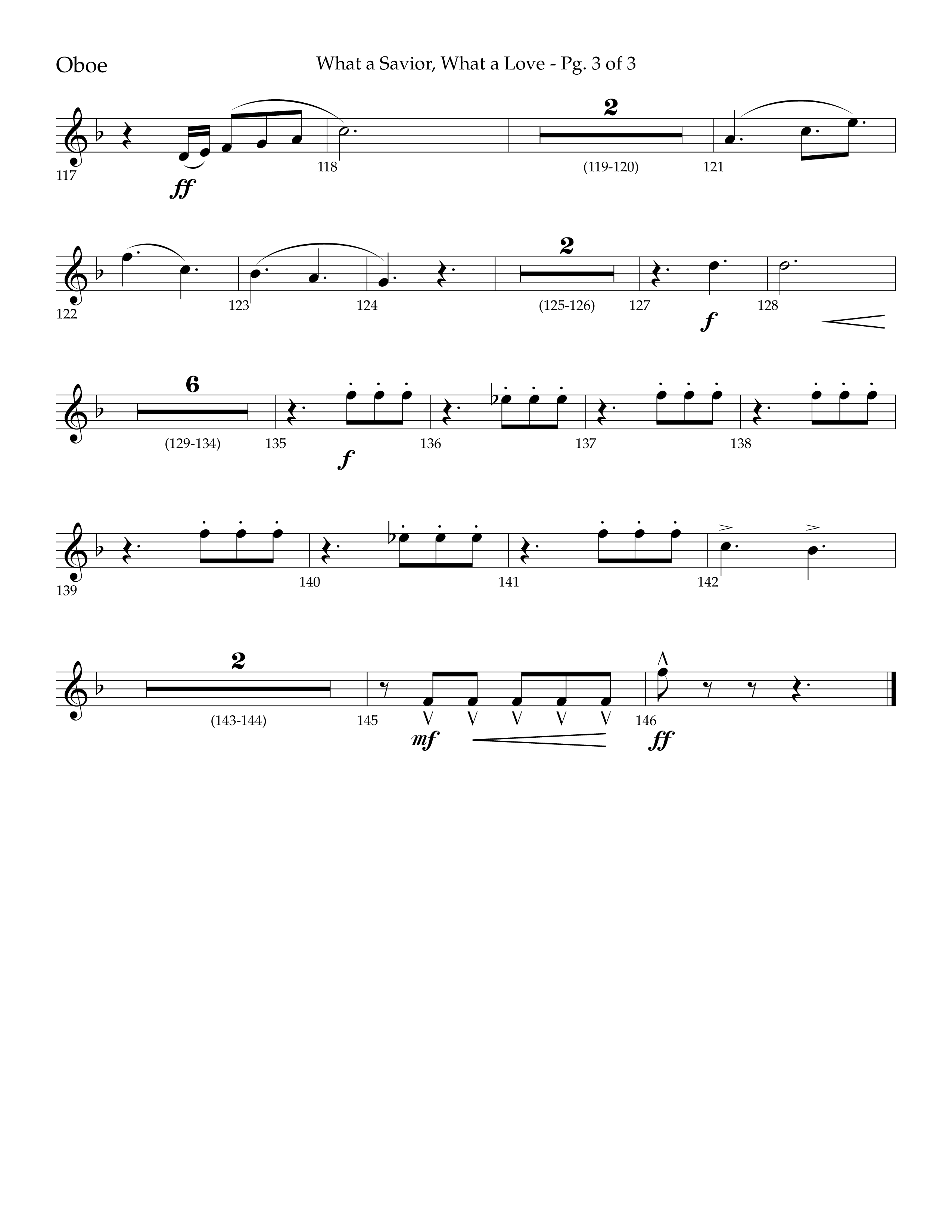What A Savior What A Love (with Joy To The World, Hark The Herald Angels, Angels From The Realms) (Choral Anthem SATB) Oboe (Lifeway Choral / Arr. John Bolin / Arr. Don Koch)