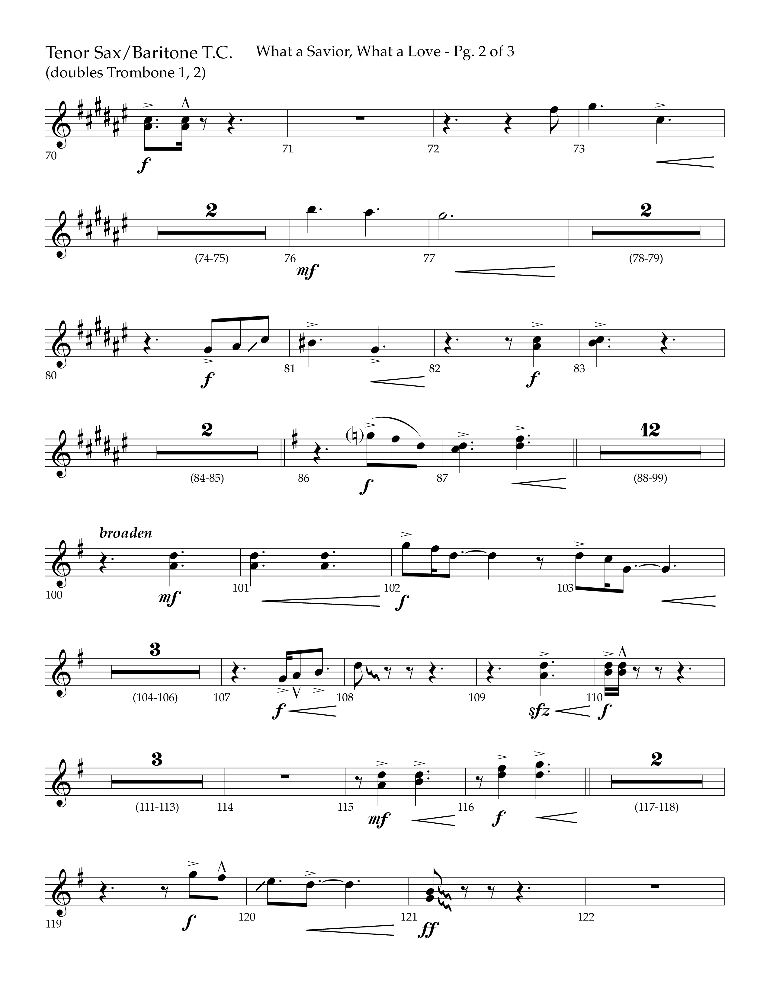 What A Savior What A Love (with Joy To The World, Hark The Herald Angels, Angels From The Realms) (Choral Anthem SATB) Tenor Sax/Baritone T.C. (Lifeway Choral / Arr. John Bolin / Arr. Don Koch)