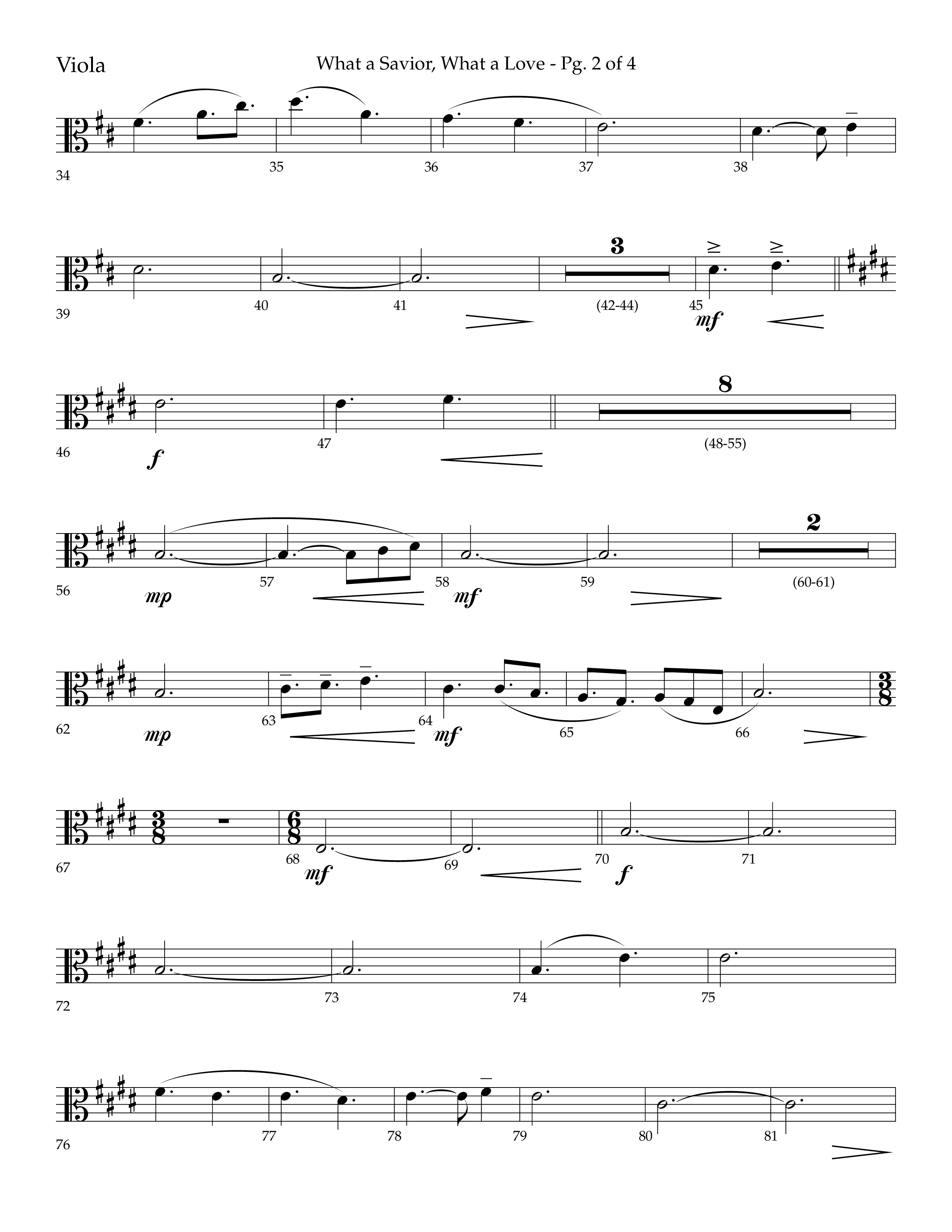 What A Savior What A Love (with Joy To The World, Hark The Herald Angels, Angels From The Realms) (Choral Anthem SATB) Viola (Lifeway Choral / Arr. John Bolin / Arr. Don Koch)