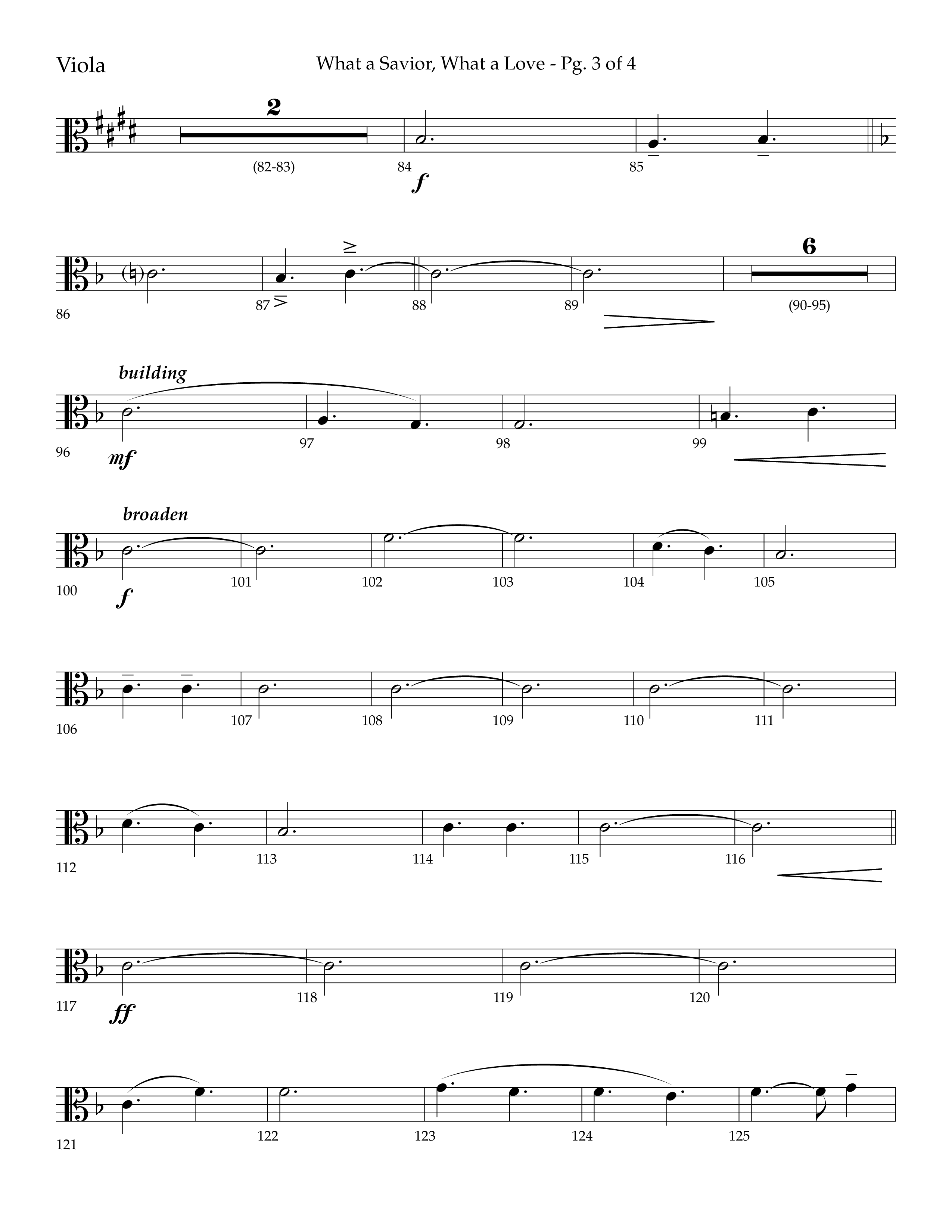 What A Savior What A Love (with Joy To The World, Hark The Herald Angels, Angels From The Realms) (Choral Anthem SATB) Viola (Lifeway Choral / Arr. John Bolin / Arr. Don Koch)