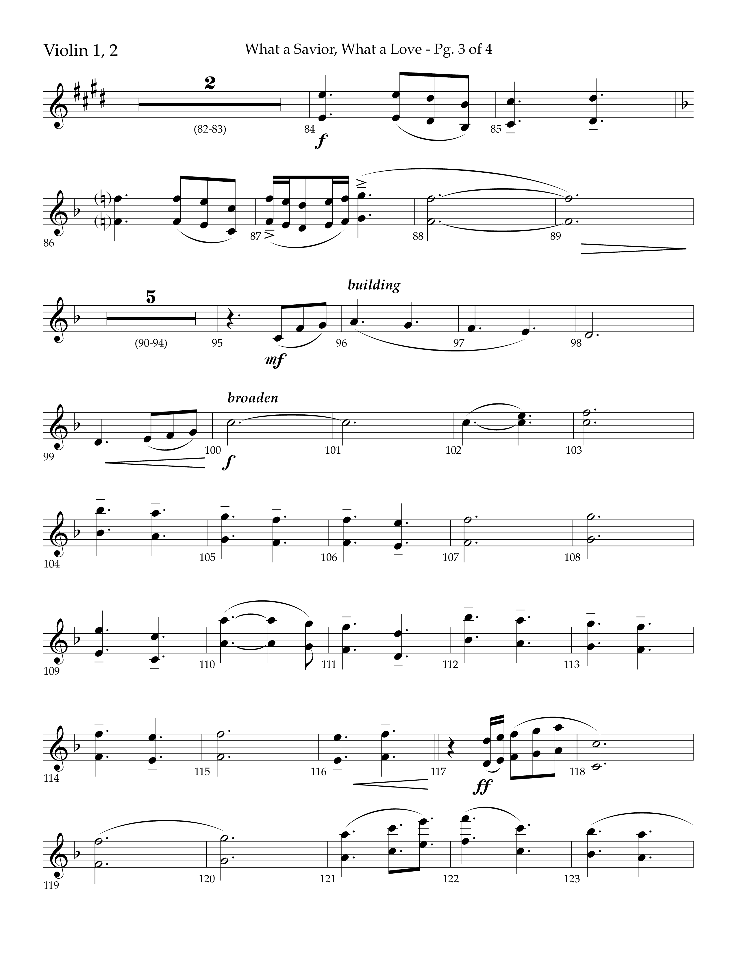 What A Savior What A Love (with Joy To The World, Hark The Herald Angels, Angels From The Realms) (Choral Anthem SATB) Violin 1/2 (Lifeway Choral / Arr. John Bolin / Arr. Don Koch)