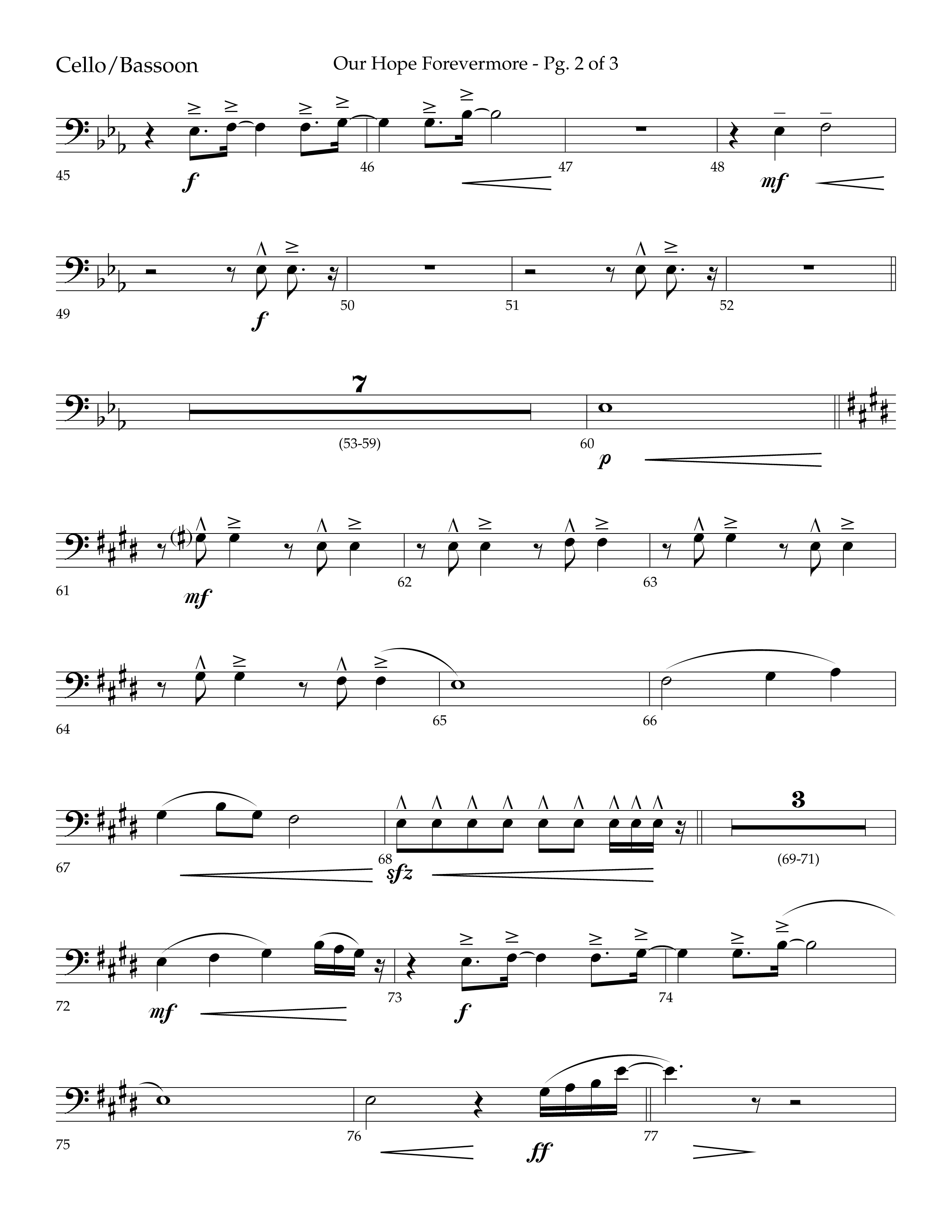 Our Hope Forevermore (Choral Anthem SATB) Cello (Lifeway Choral / Arr. John Bolin / Arr. Don Koch)