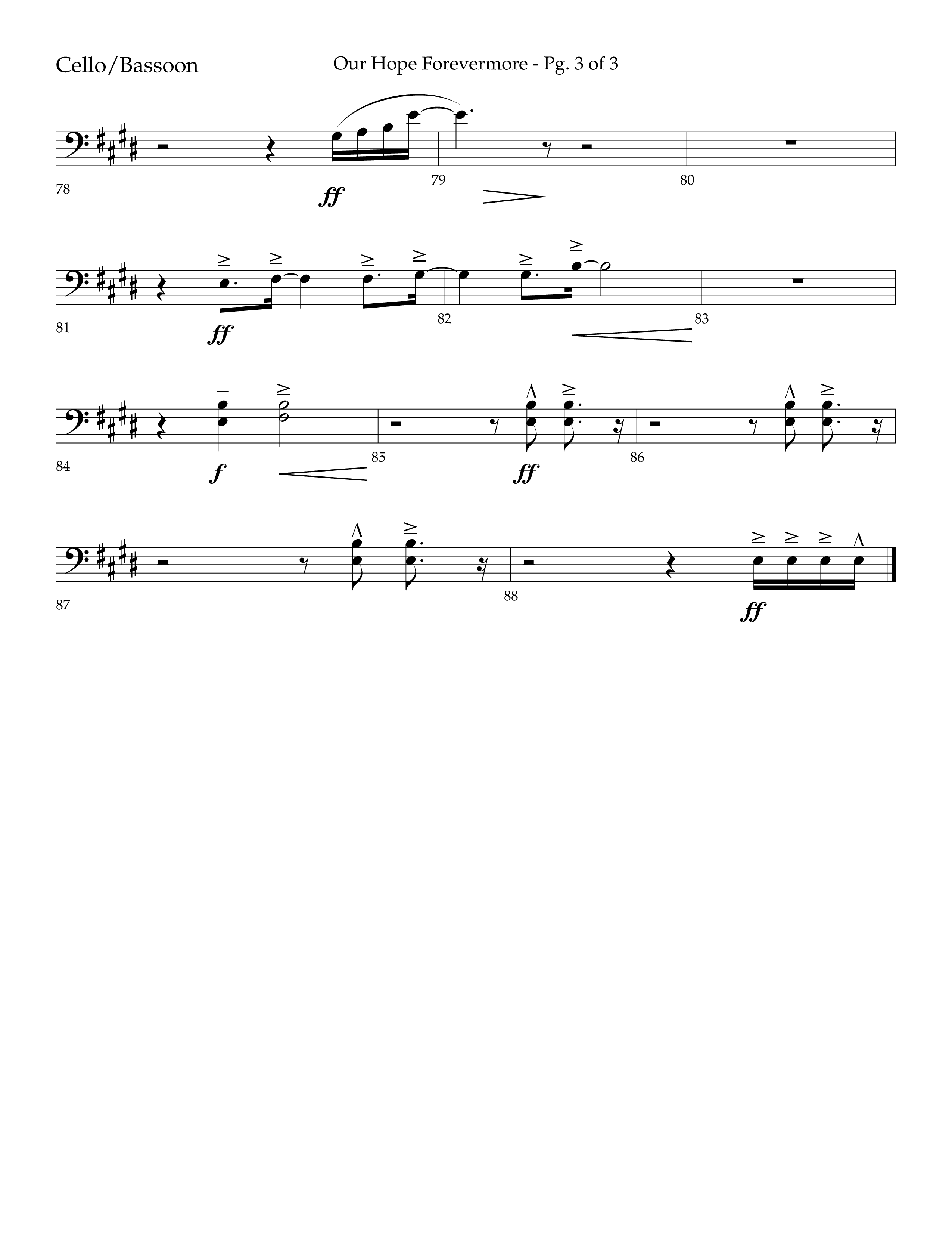 Our Hope Forevermore (Choral Anthem SATB) Cello (Lifeway Choral / Arr. John Bolin / Arr. Don Koch)