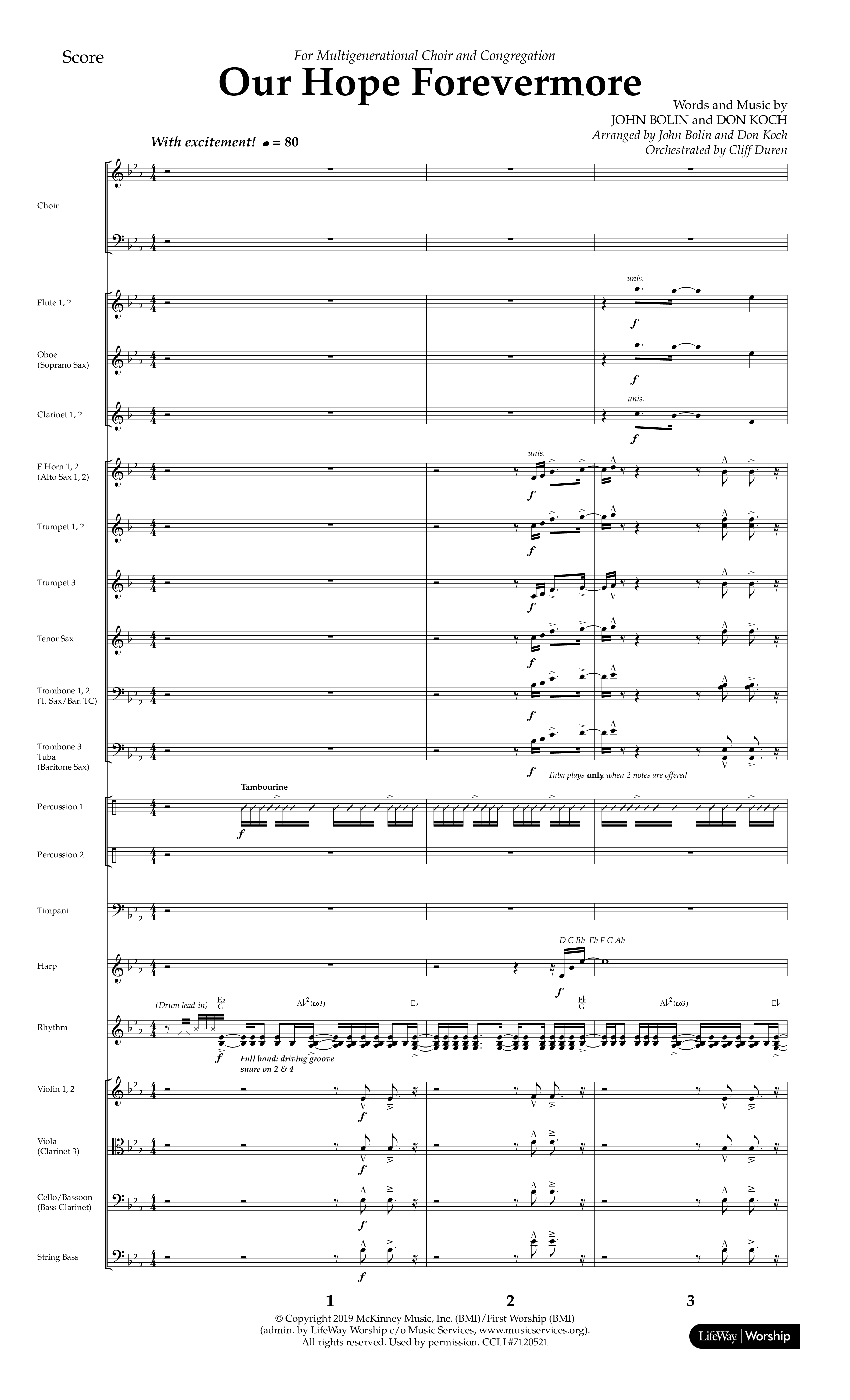 Our Hope Forevermore (Choral Anthem SATB) Orchestration (Lifeway Choral / Arr. John Bolin / Arr. Don Koch)