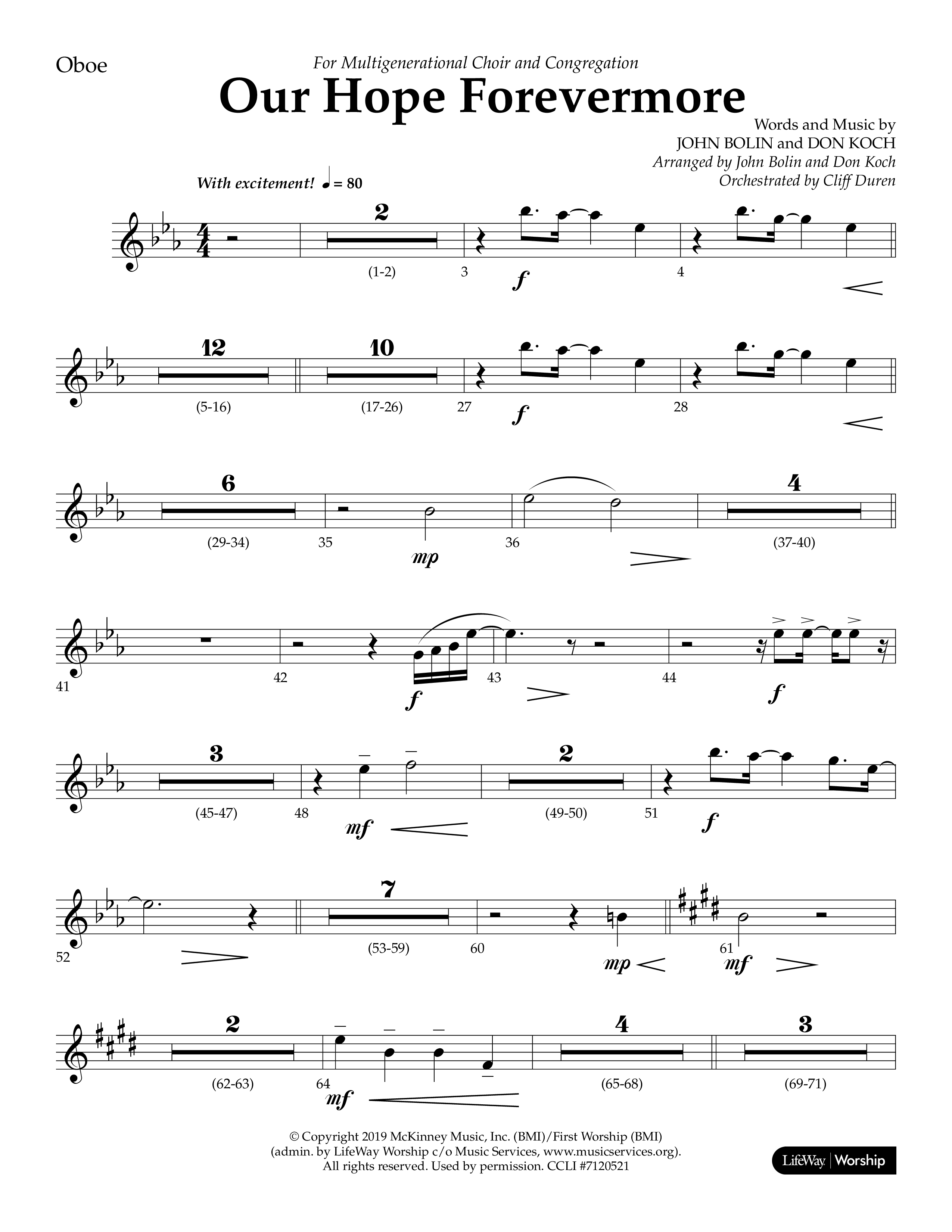 Our Hope Forevermore (Choral Anthem SATB) Oboe (Lifeway Choral / Arr. John Bolin / Arr. Don Koch)