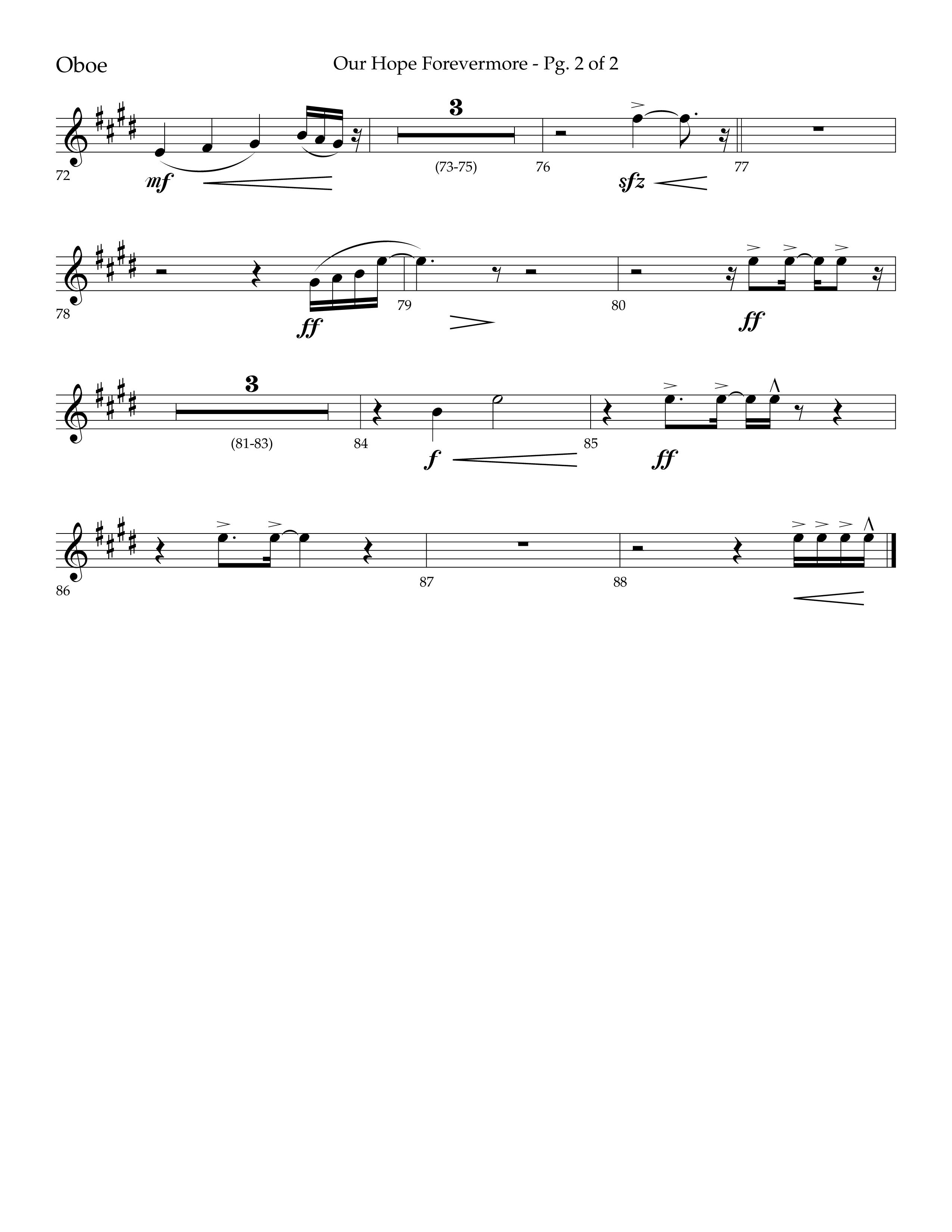 Our Hope Forevermore (Choral Anthem SATB) Oboe (Lifeway Choral / Arr. John Bolin / Arr. Don Koch)