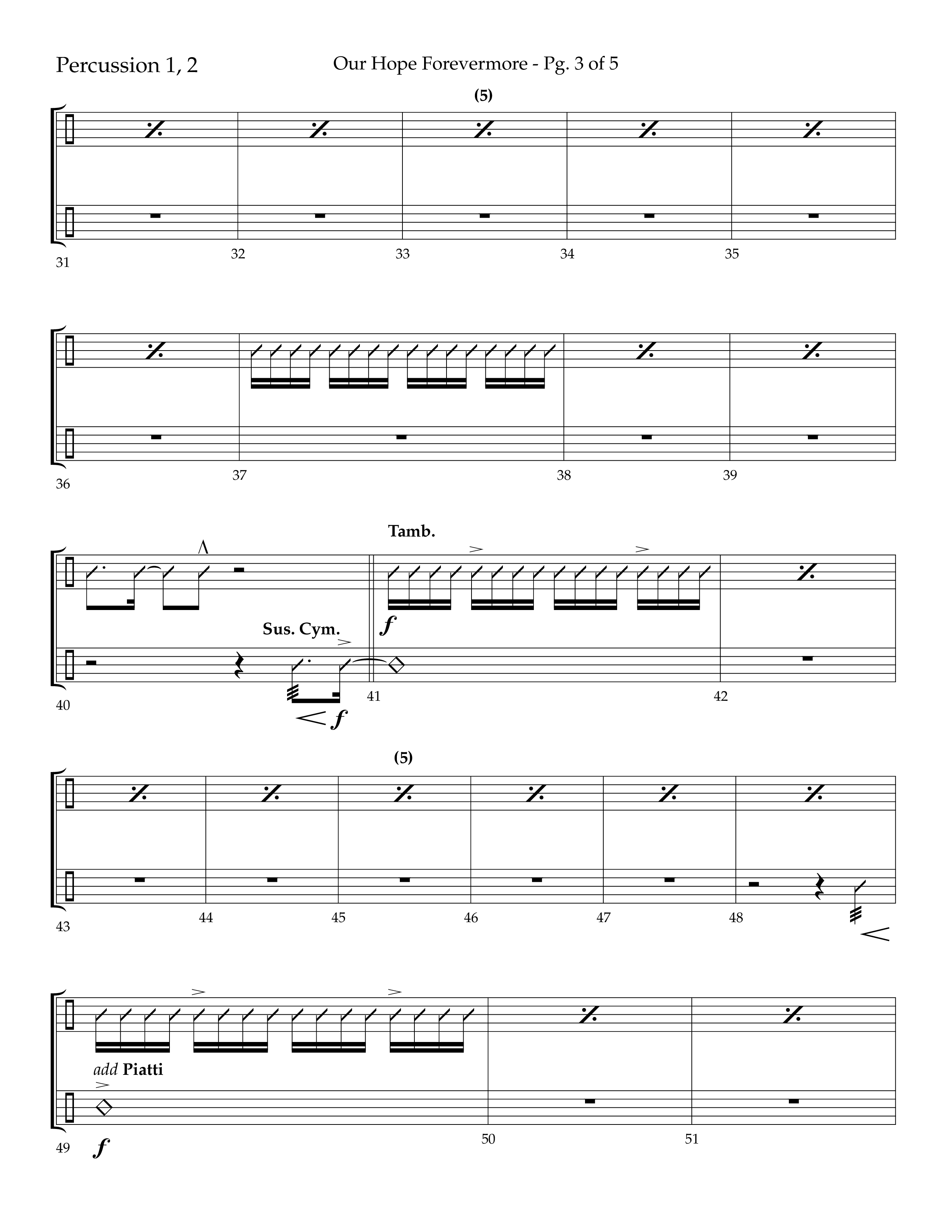 Our Hope Forevermore (Choral Anthem SATB) Percussion 1/2 (Lifeway Choral / Arr. John Bolin / Arr. Don Koch)