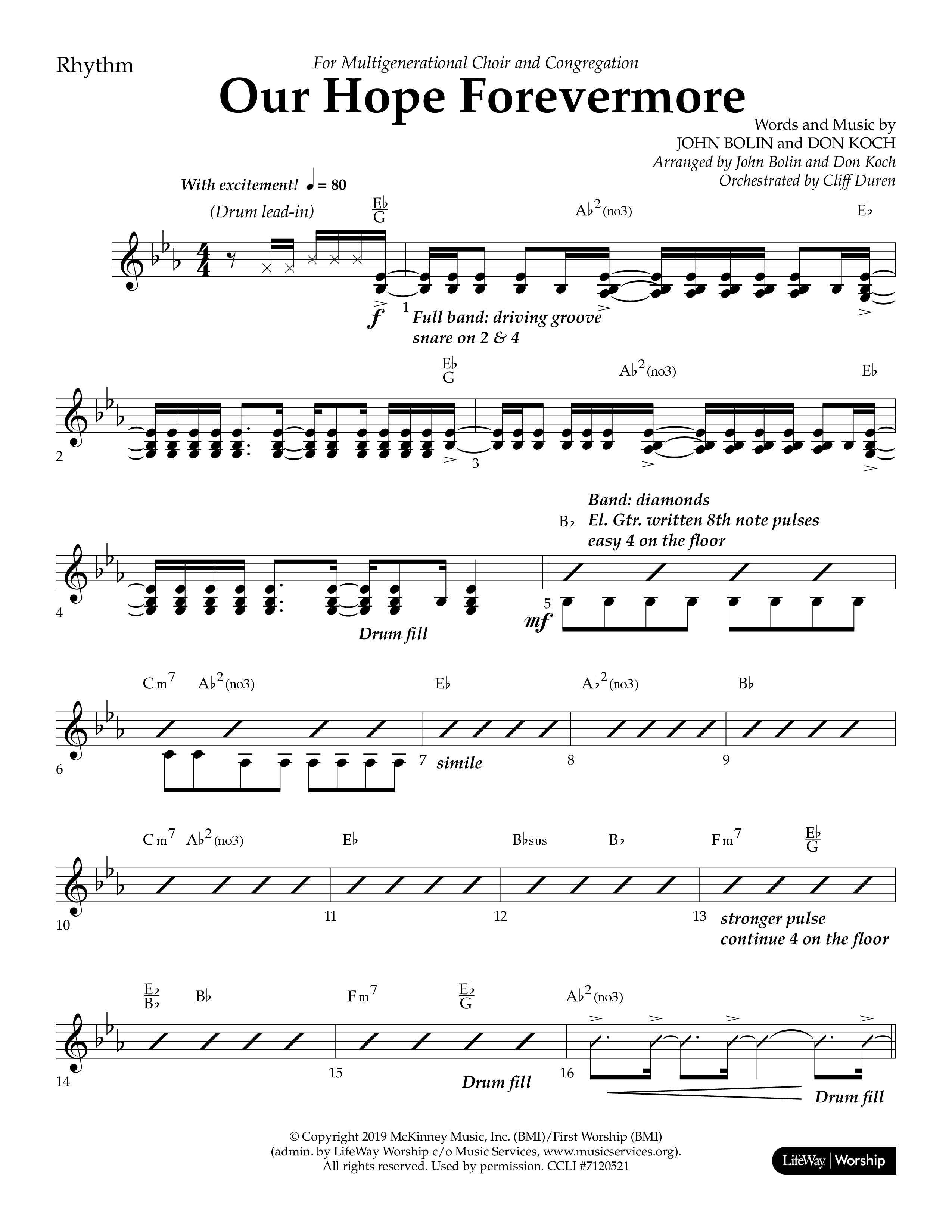 Our Hope Forevermore (Choral Anthem SATB) Rhythm Chart (Lifeway Choral / Arr. John Bolin / Arr. Don Koch)