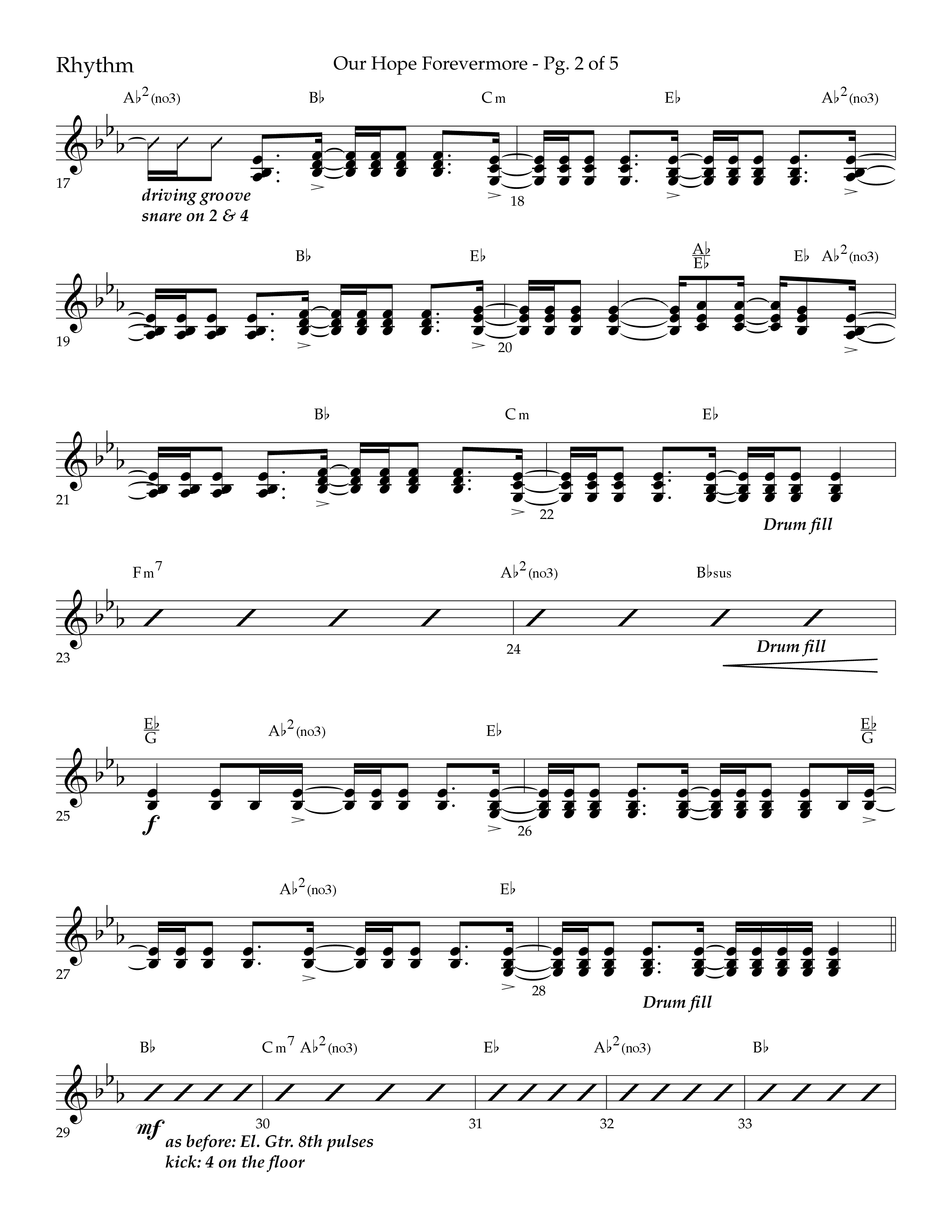 Our Hope Forevermore (Choral Anthem SATB) Rhythm Chart (Lifeway Choral / Arr. John Bolin / Arr. Don Koch)