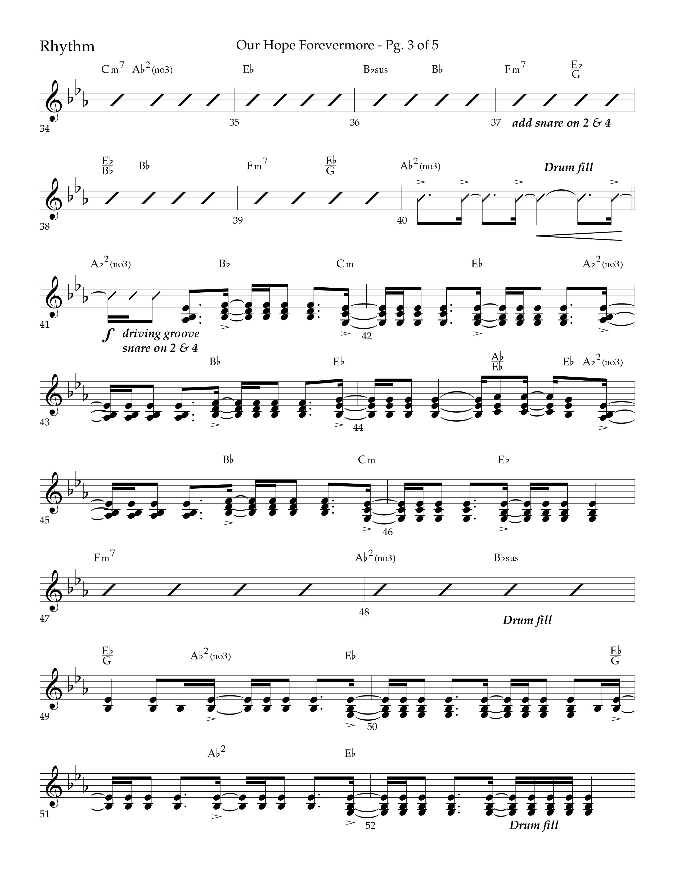 Our Hope Forevermore (Choral Anthem SATB) Rhythm Chart (Lifeway Choral / Arr. John Bolin / Arr. Don Koch)