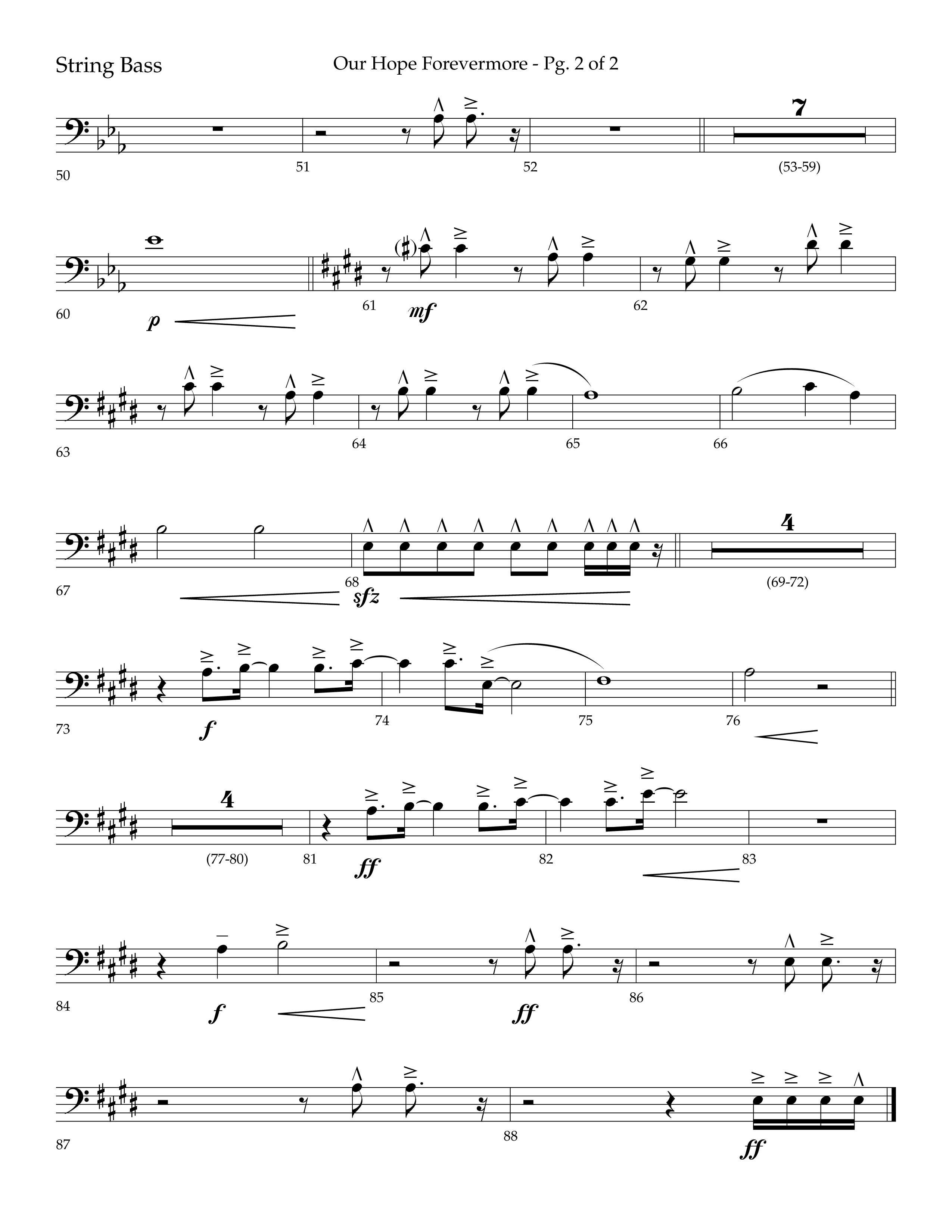Our Hope Forevermore (Choral Anthem SATB) String Bass (Lifeway Choral / Arr. John Bolin / Arr. Don Koch)