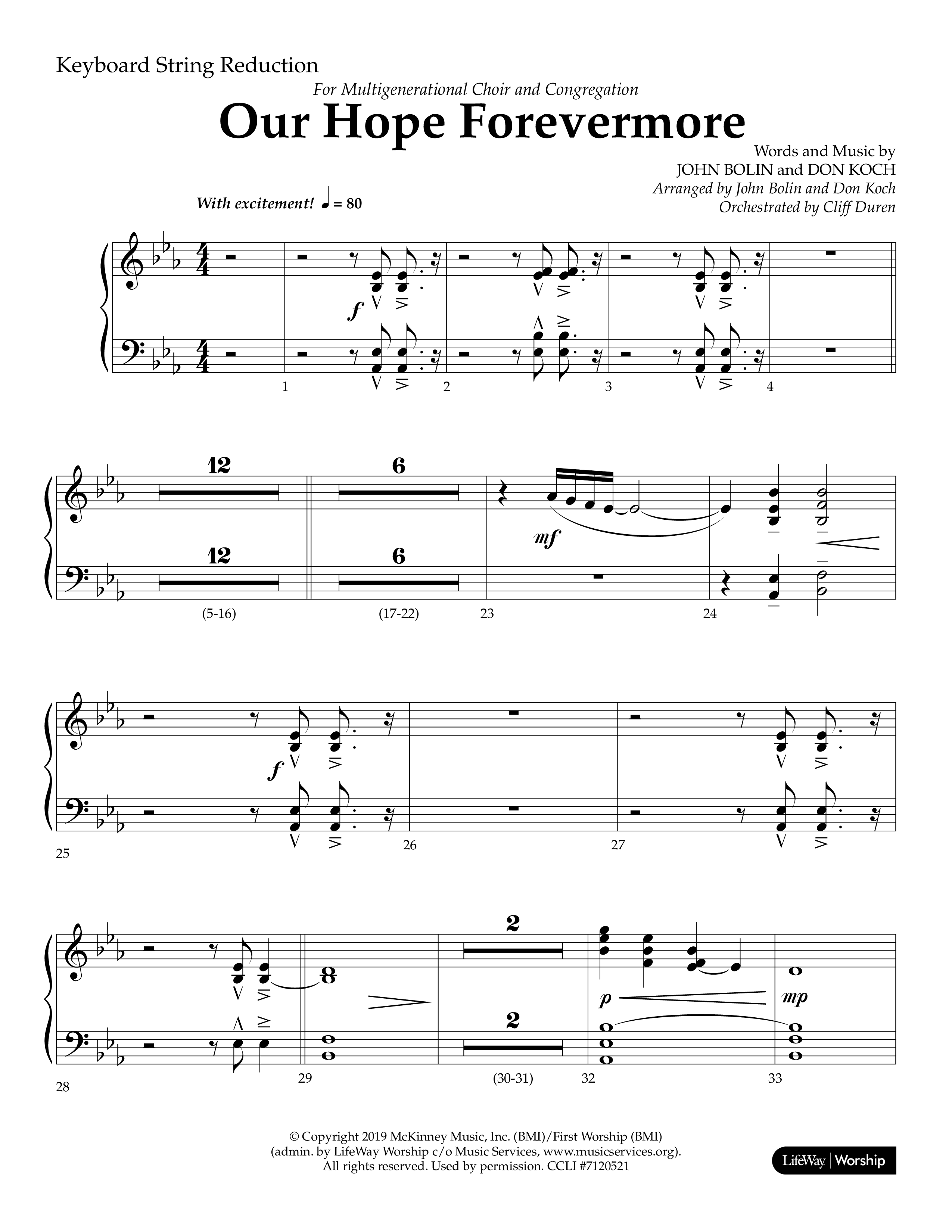 Our Hope Forevermore (Choral Anthem SATB) String Reduction (Lifeway Choral / Arr. John Bolin / Arr. Don Koch)