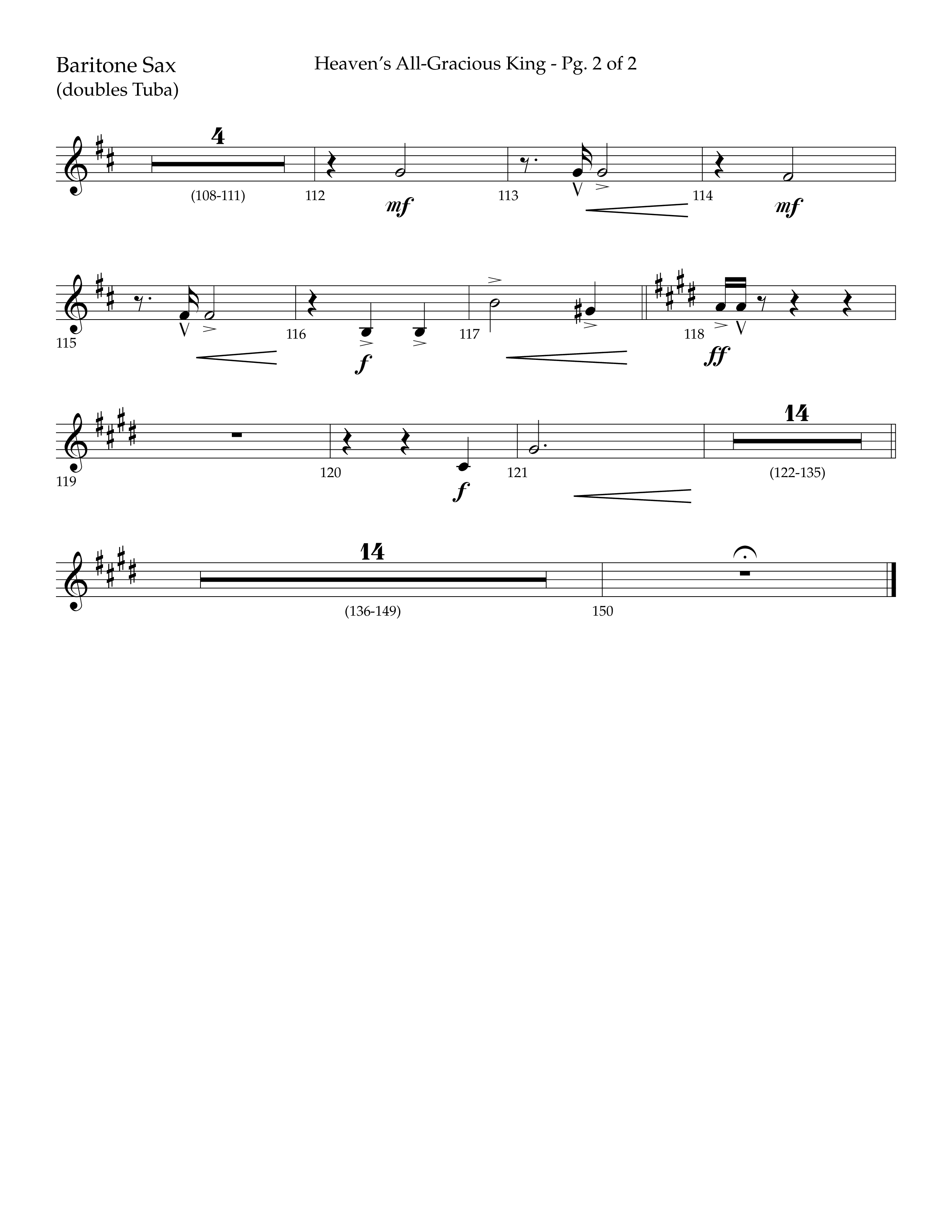 Heaven's All Gracious King (with It Came Upon A Midnight Clear, Away In A Manger, O Come O Come Emma (Choral Anthem SATB) Bari Sax (Lifeway Choral / Arr. John Bolin / Arr. Don Koch)