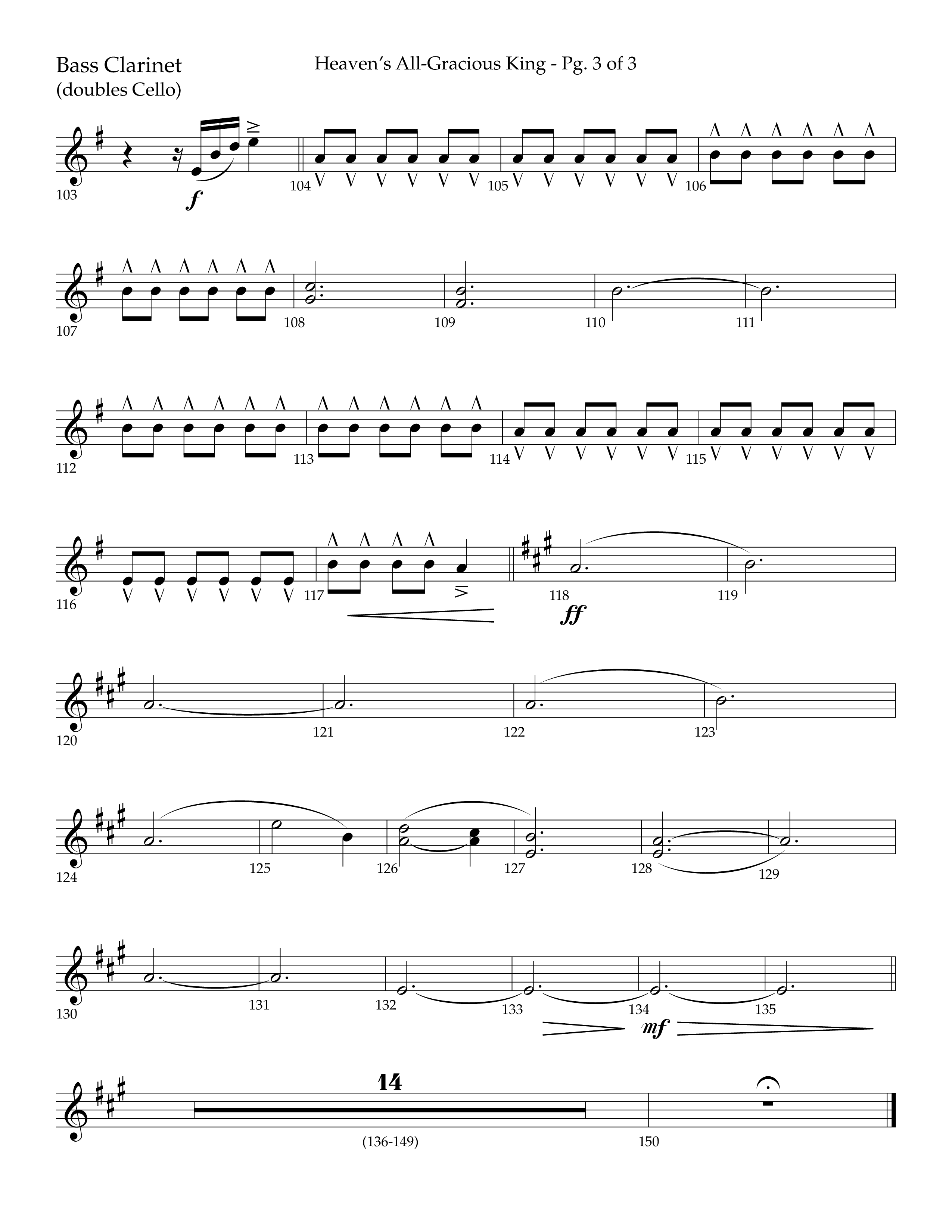 Heaven's All Gracious King (with It Came Upon A Midnight Clear, Away In A Manger, O Come O Come Emma (Choral Anthem SATB) Bass Clarinet (Lifeway Choral / Arr. John Bolin / Arr. Don Koch)