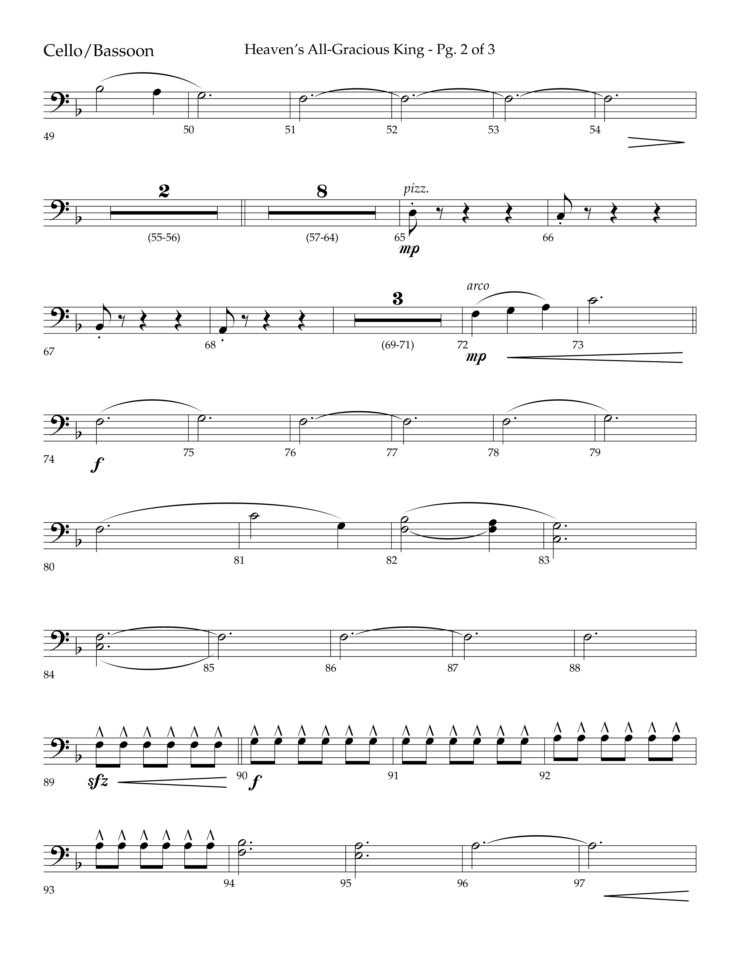 Heaven's All Gracious King (with It Came Upon A Midnight Clear, Away In A Manger, O Come O Come Emma (Choral Anthem SATB) Cello (Lifeway Choral / Arr. John Bolin / Arr. Don Koch)