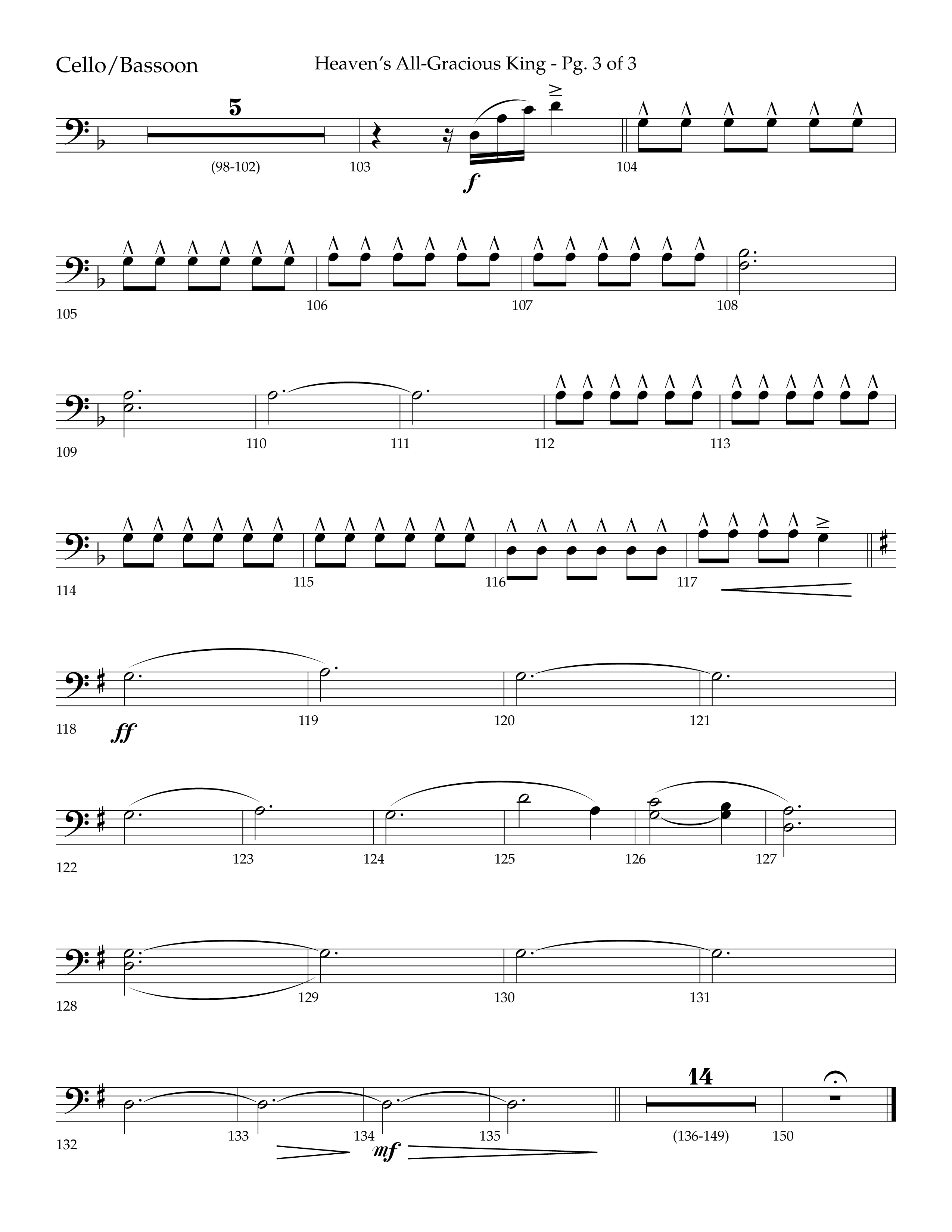 Heaven's All Gracious King (with It Came Upon A Midnight Clear, Away In A Manger, O Come O Come Emma (Choral Anthem SATB) Cello (Lifeway Choral / Arr. John Bolin / Arr. Don Koch)