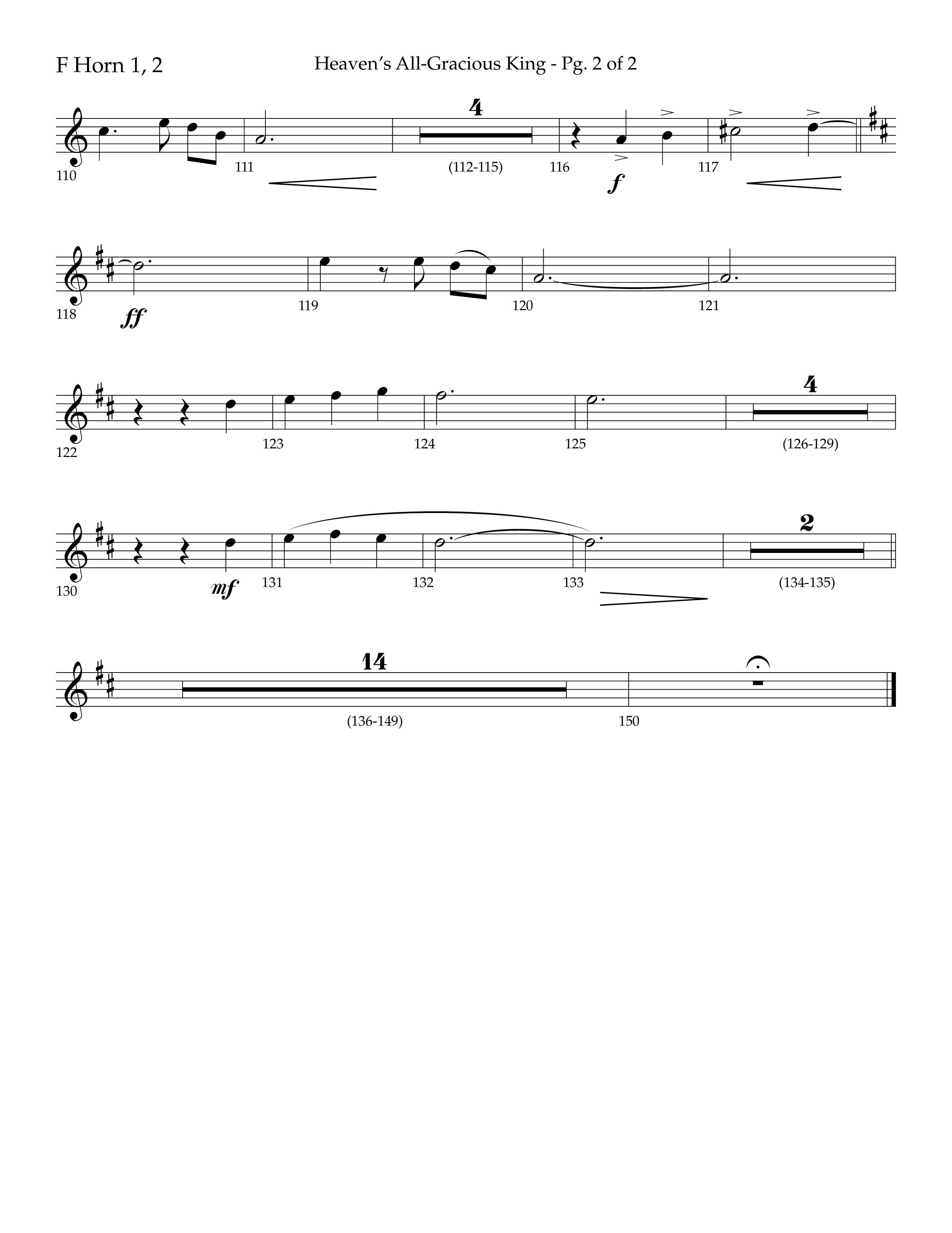 Heaven's All Gracious King (with It Came Upon A Midnight Clear, Away In A Manger, O Come O Come Emma (Choral Anthem SATB) French Horn 1/2 (Lifeway Choral / Arr. John Bolin / Arr. Don Koch)