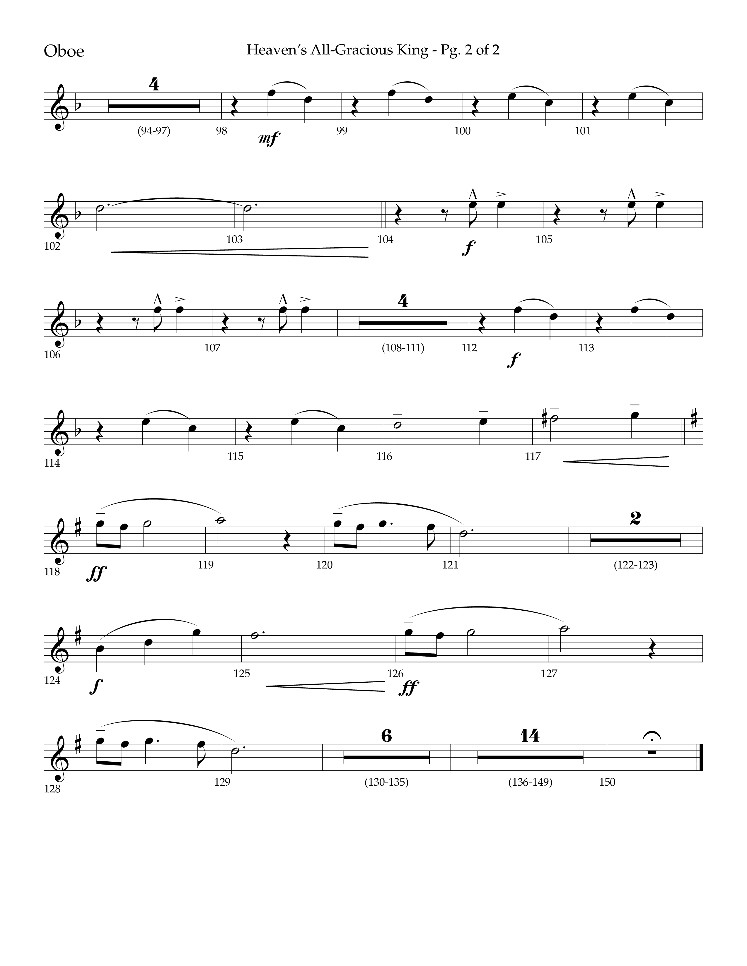 Heaven's All Gracious King (with It Came Upon A Midnight Clear, Away In A Manger, O Come O Come Emma (Choral Anthem SATB) Oboe (Lifeway Choral / Arr. John Bolin / Arr. Don Koch)