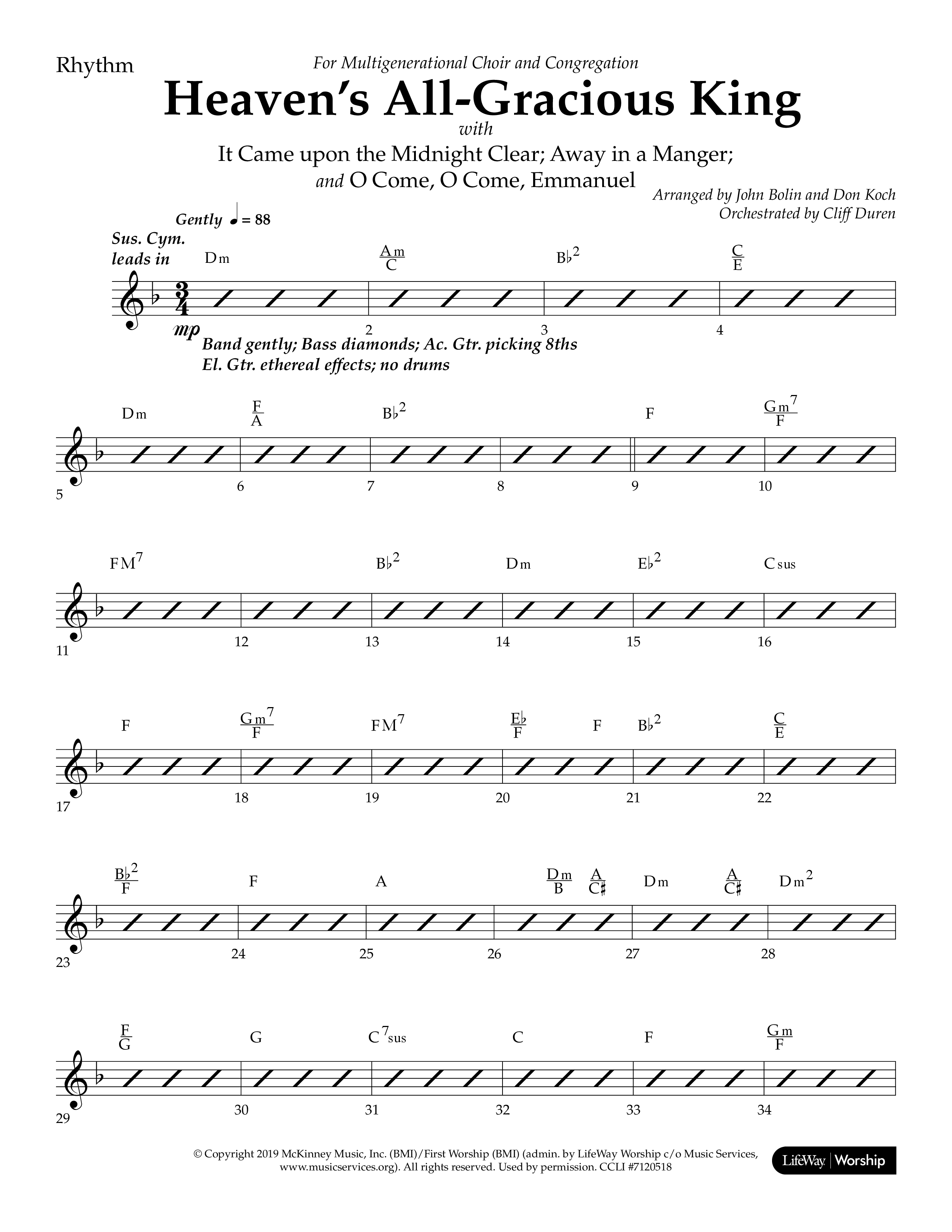 Heaven's All Gracious King (with It Came Upon A Midnight Clear, Away In A Manger, O Come O Come Emma (Choral Anthem SATB) Lead Melody & Rhythm (Lifeway Choral / Arr. John Bolin / Arr. Don Koch)