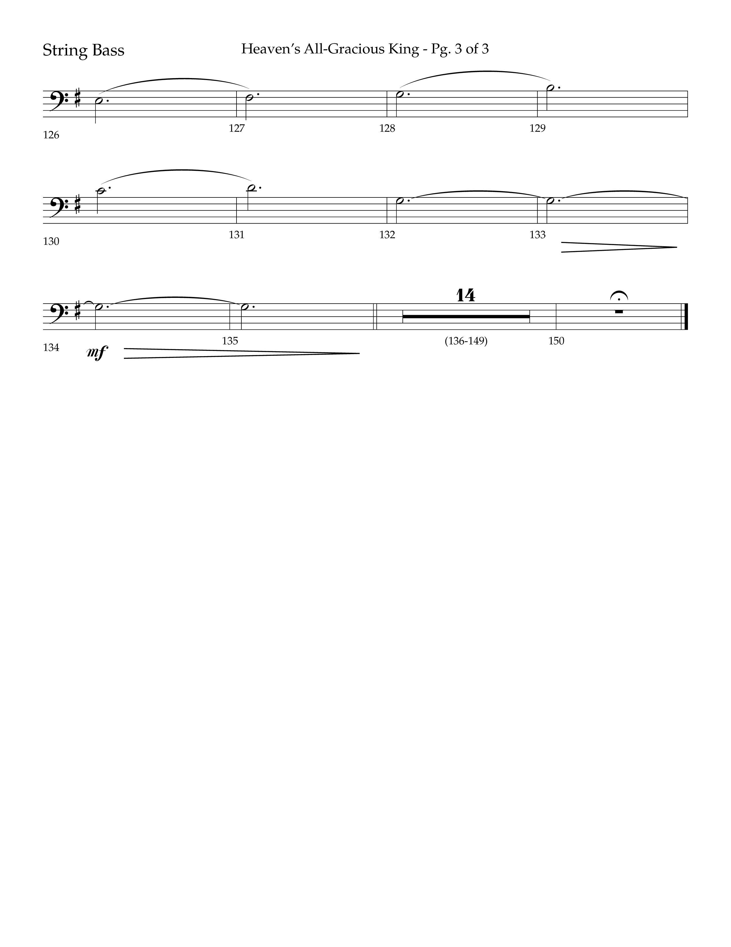 Heaven's All Gracious King (with It Came Upon A Midnight Clear, Away In A Manger, O Come O Come Emma (Choral Anthem SATB) String Bass (Lifeway Choral / Arr. John Bolin / Arr. Don Koch)