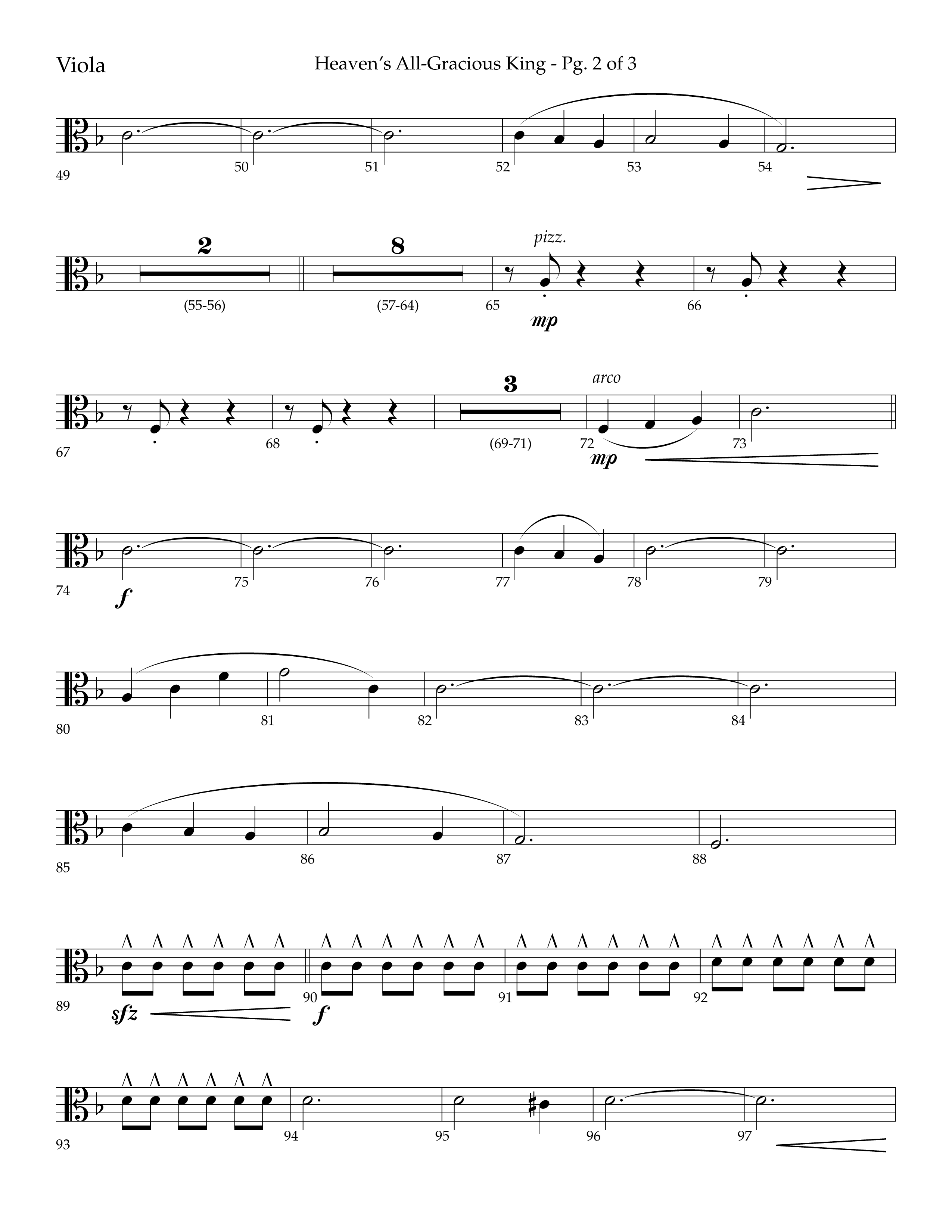 Heaven's All Gracious King (with It Came Upon A Midnight Clear, Away In A Manger, O Come O Come Emma (Choral Anthem SATB) Viola (Lifeway Choral / Arr. John Bolin / Arr. Don Koch)