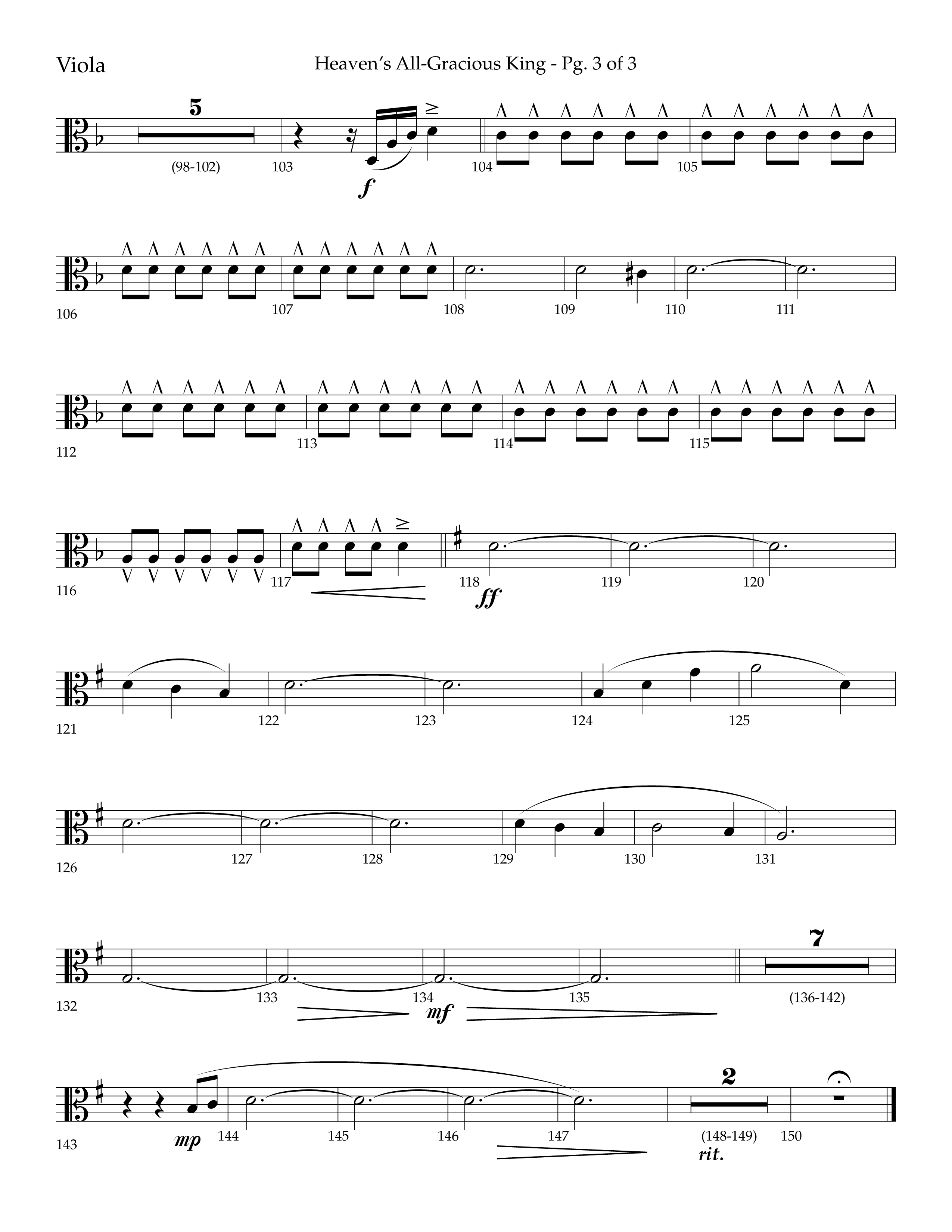 Heaven's All Gracious King (with It Came Upon A Midnight Clear, Away In A Manger, O Come O Come Emma (Choral Anthem SATB) Viola (Lifeway Choral / Arr. John Bolin / Arr. Don Koch)