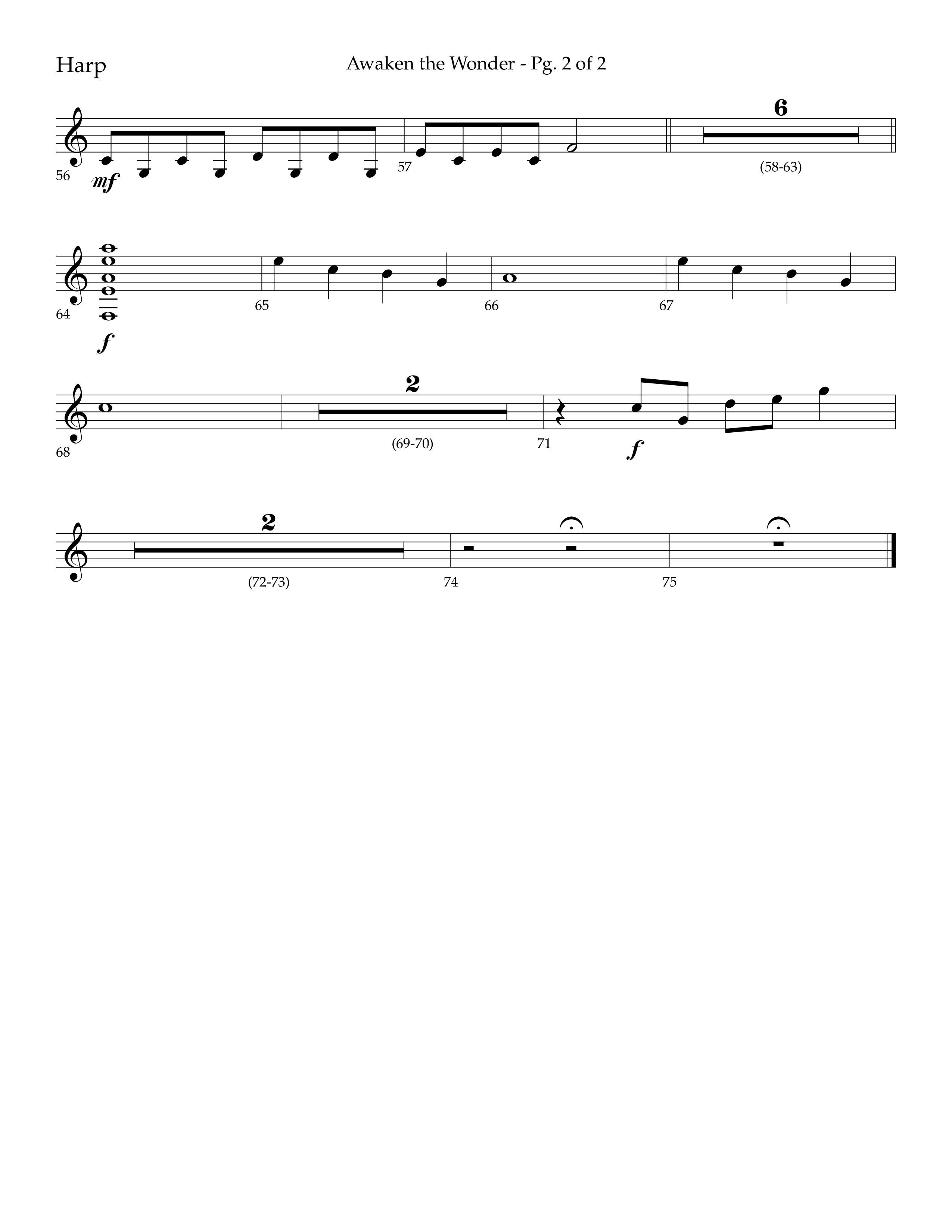 Awaken The Wonder (Choral Anthem SATB) Harp (Lifeway Choral / Arr. John Bolin / Arr. Don Koch)