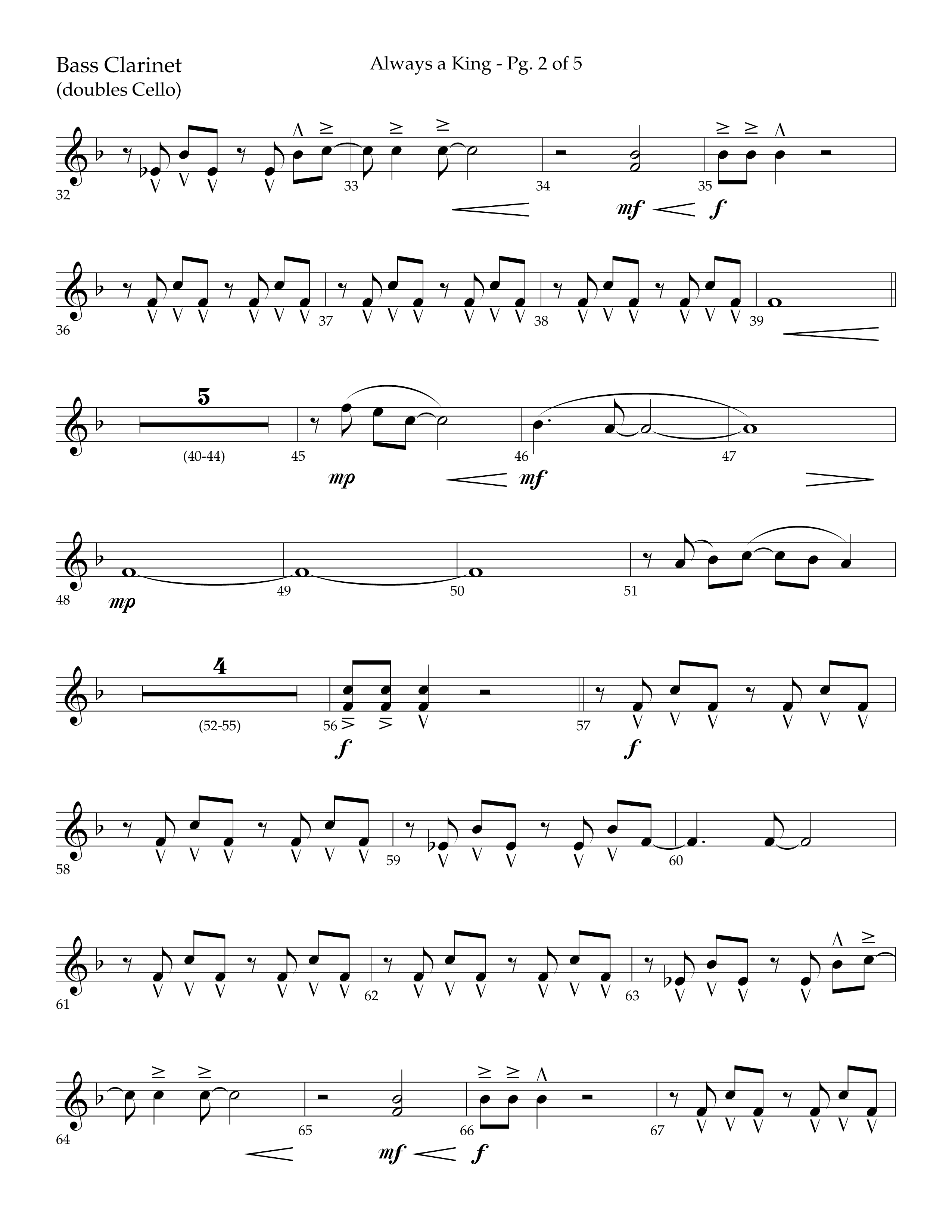 Always A King (Choral Anthem SATB) Bass Clarinet (Lifeway Choral / Arr. John Bolin / Arr. Don Koch)