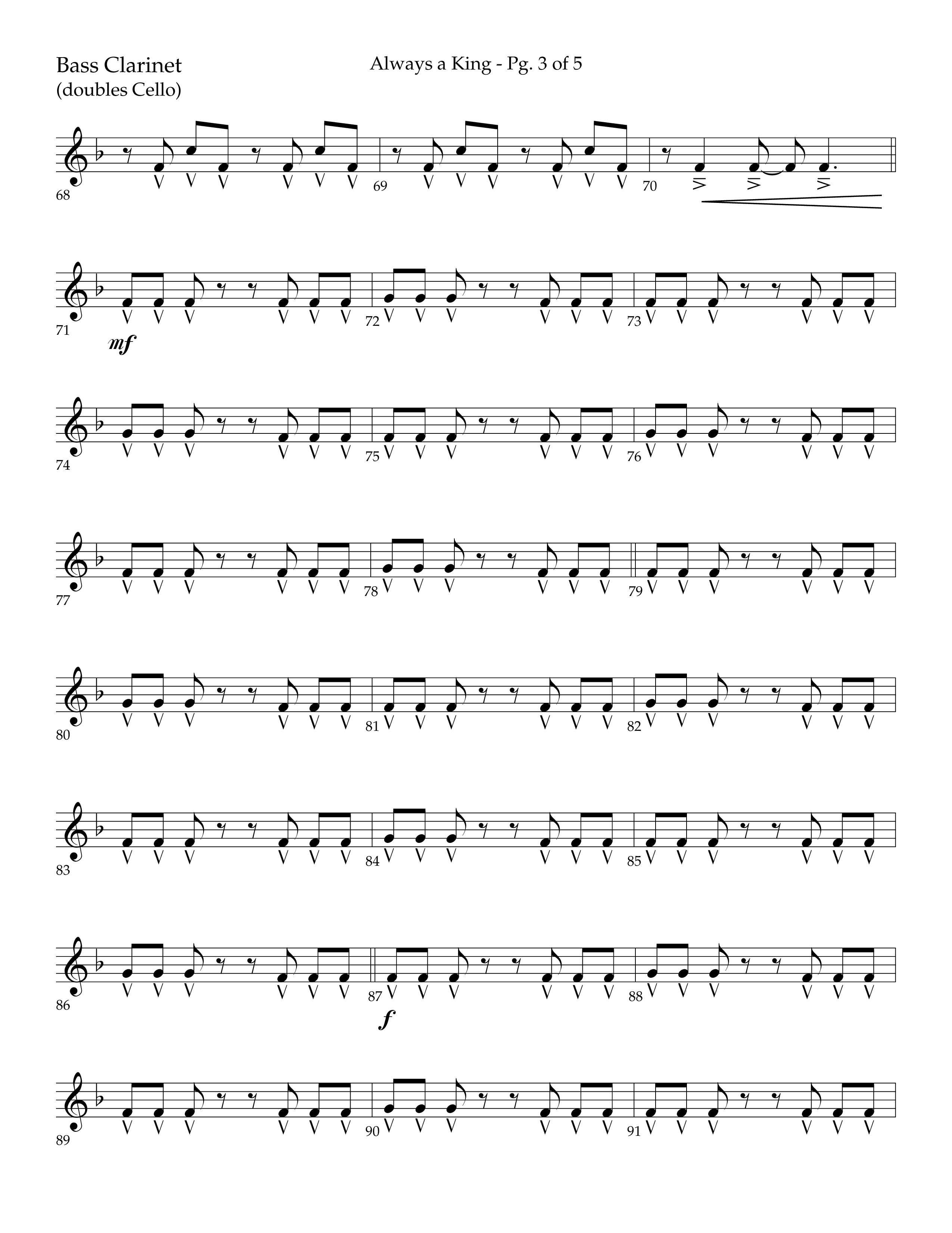 Always A King (Choral Anthem SATB) Bass Clarinet (Lifeway Choral / Arr. John Bolin / Arr. Don Koch)