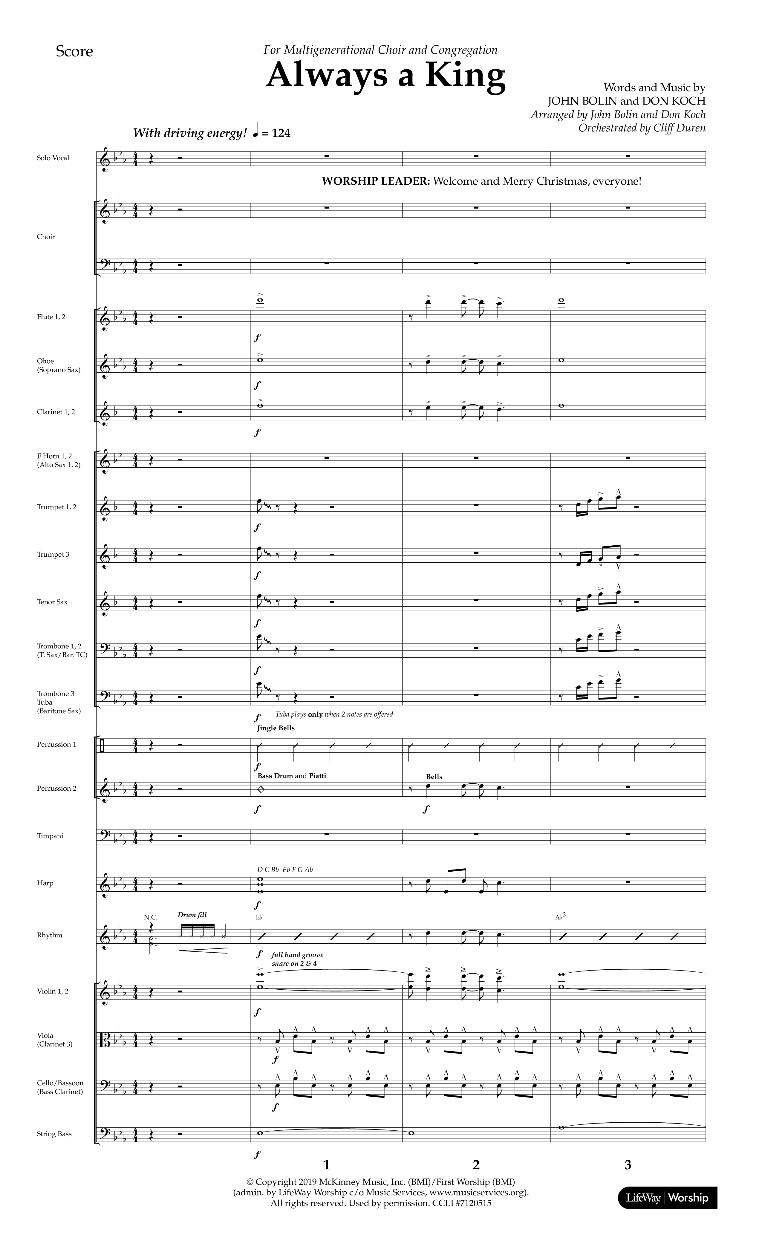 Always A King (Choral Anthem SATB) Orchestration (Lifeway Choral / Arr. John Bolin / Arr. Don Koch)