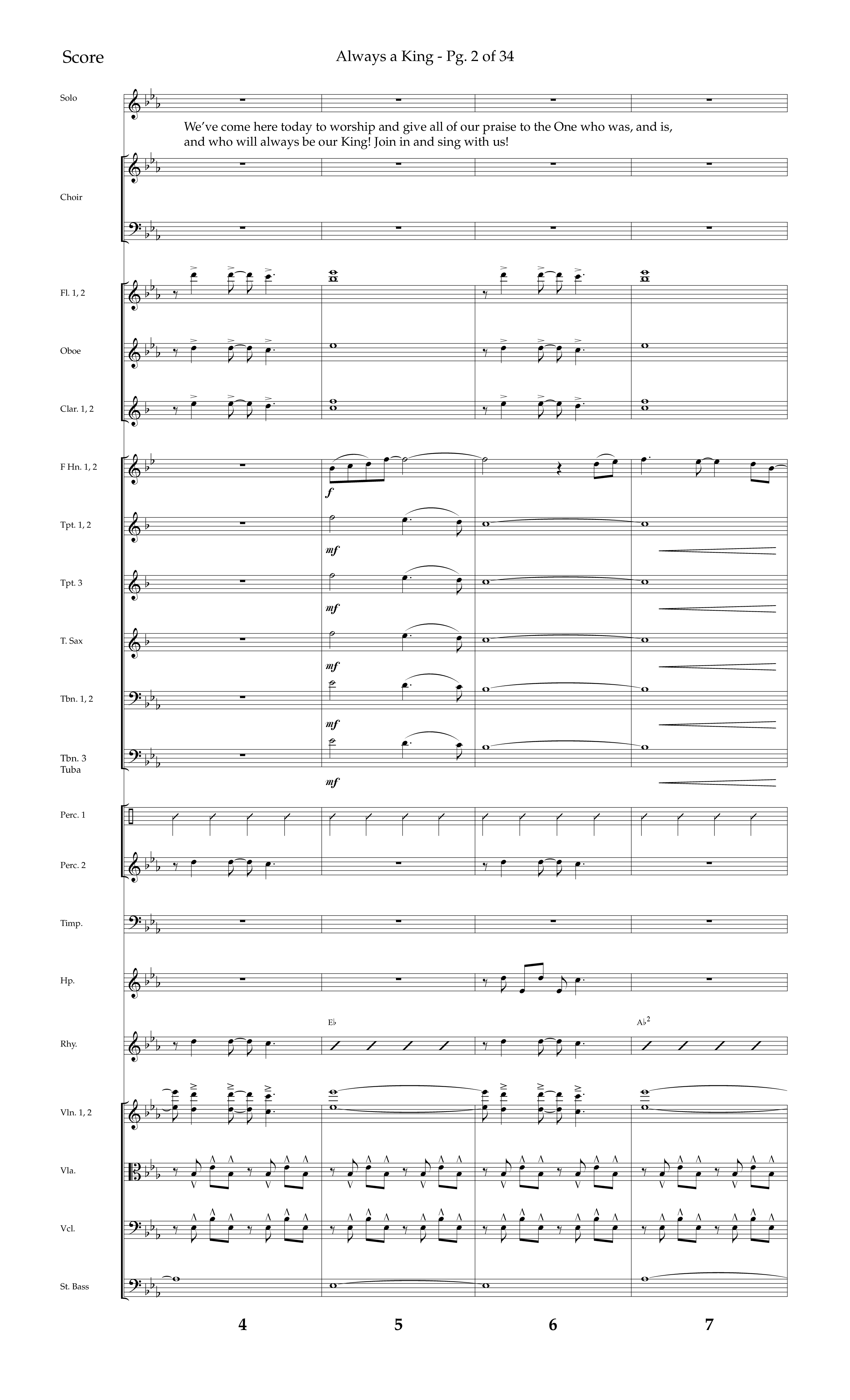 Always A King (Choral Anthem SATB) Orchestration (Lifeway Choral / Arr. John Bolin / Arr. Don Koch)