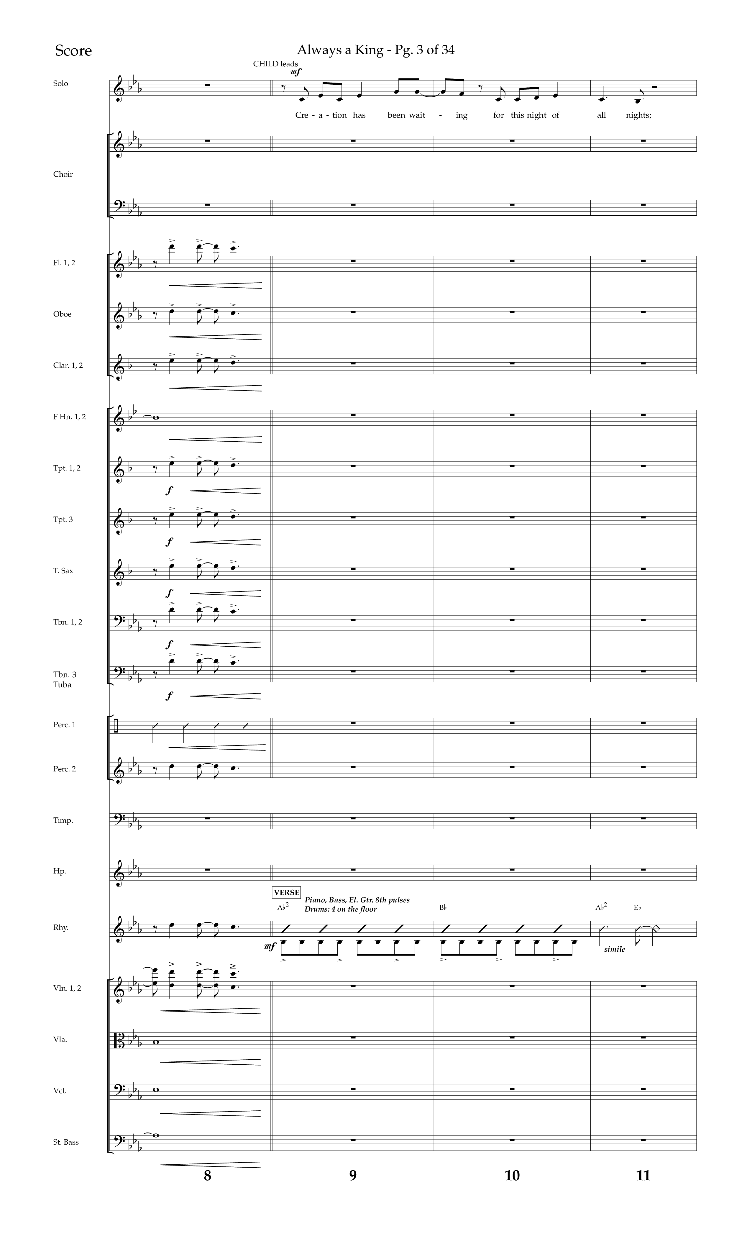 Always A King (Choral Anthem SATB) Orchestration (Lifeway Choral / Arr. John Bolin / Arr. Don Koch)