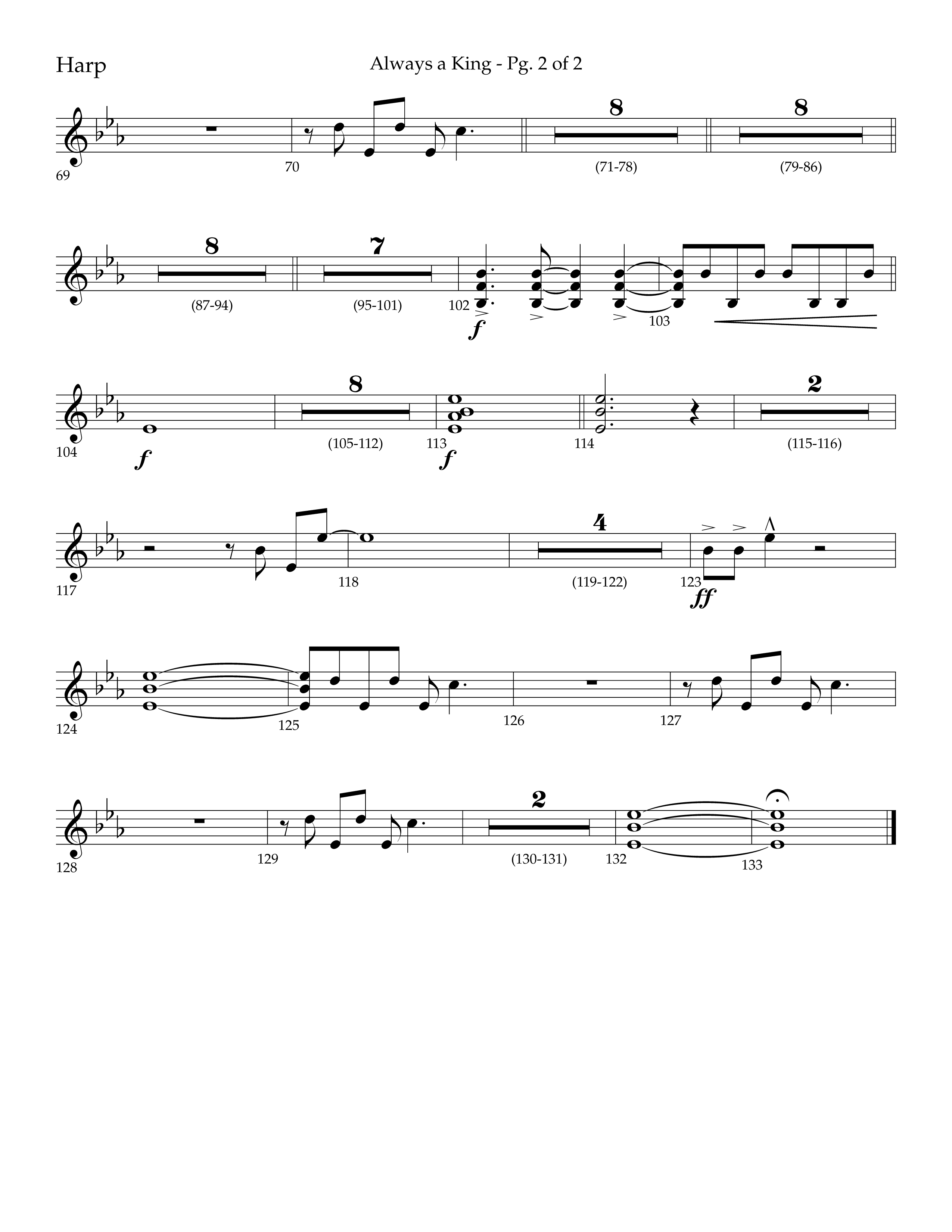 Always A King (Choral Anthem SATB) Harp (Lifeway Choral / Arr. John Bolin / Arr. Don Koch)