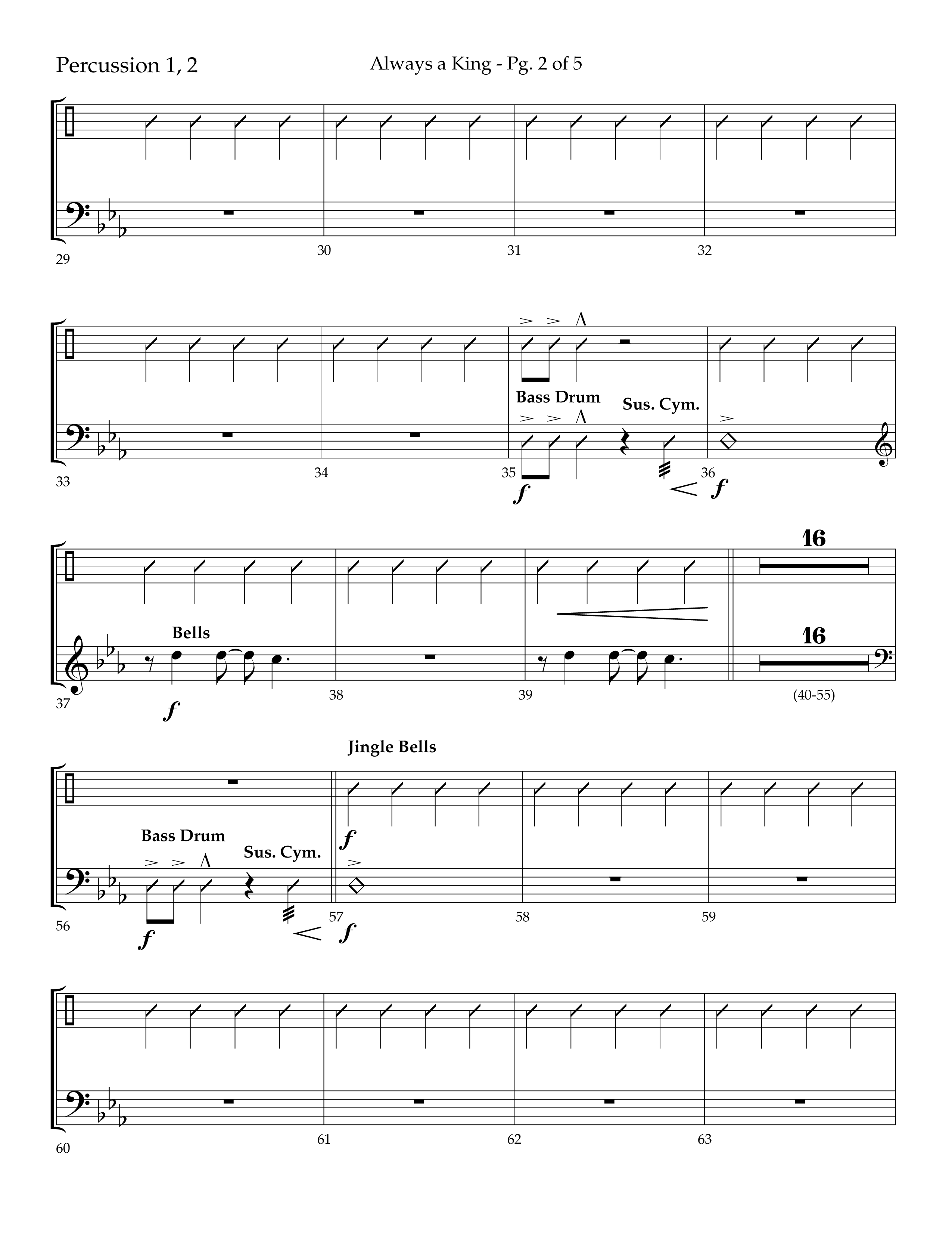 Always A King (Choral Anthem SATB) Percussion 1/2 (Lifeway Choral / Arr. John Bolin / Arr. Don Koch)
