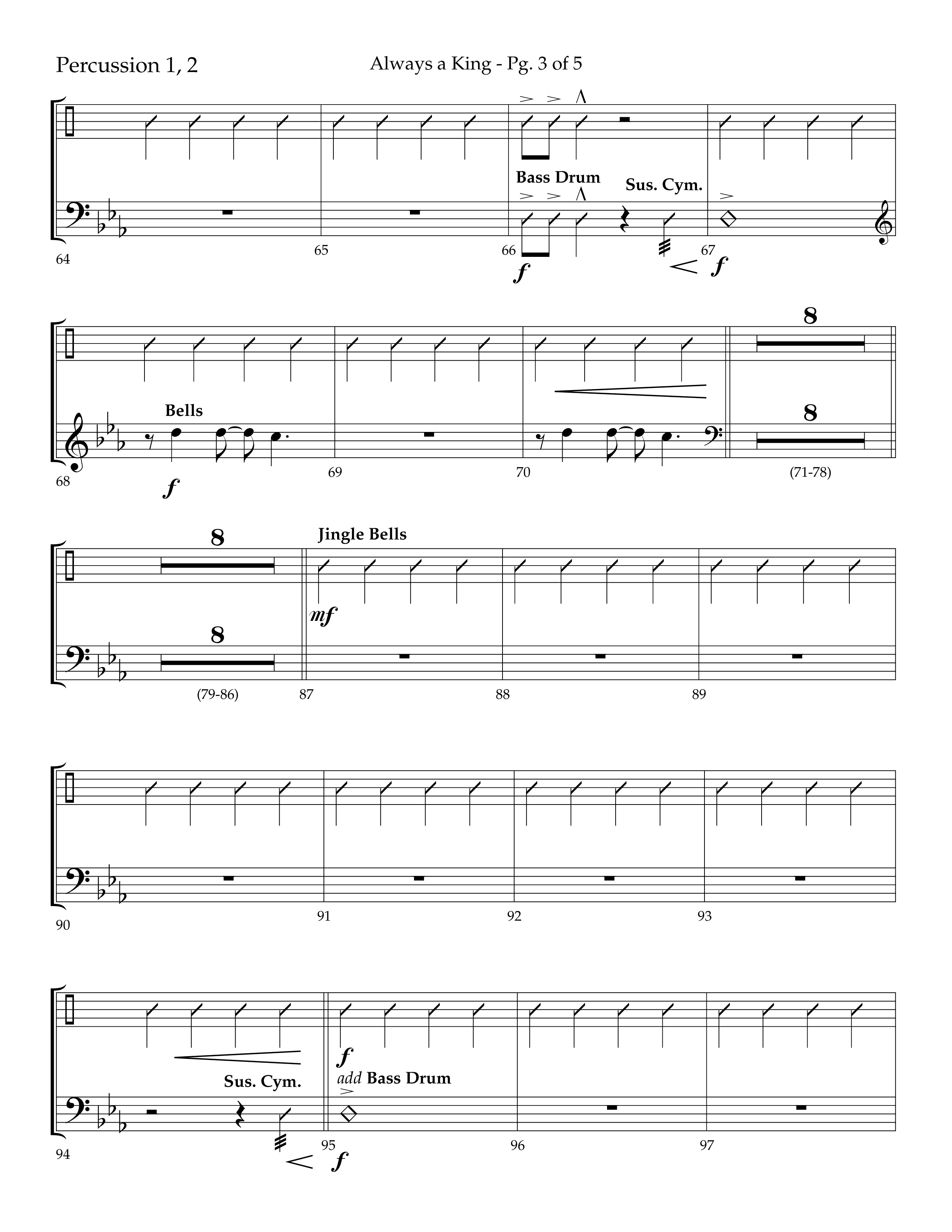 Always A King (Choral Anthem SATB) Percussion 1/2 (Lifeway Choral / Arr. John Bolin / Arr. Don Koch)