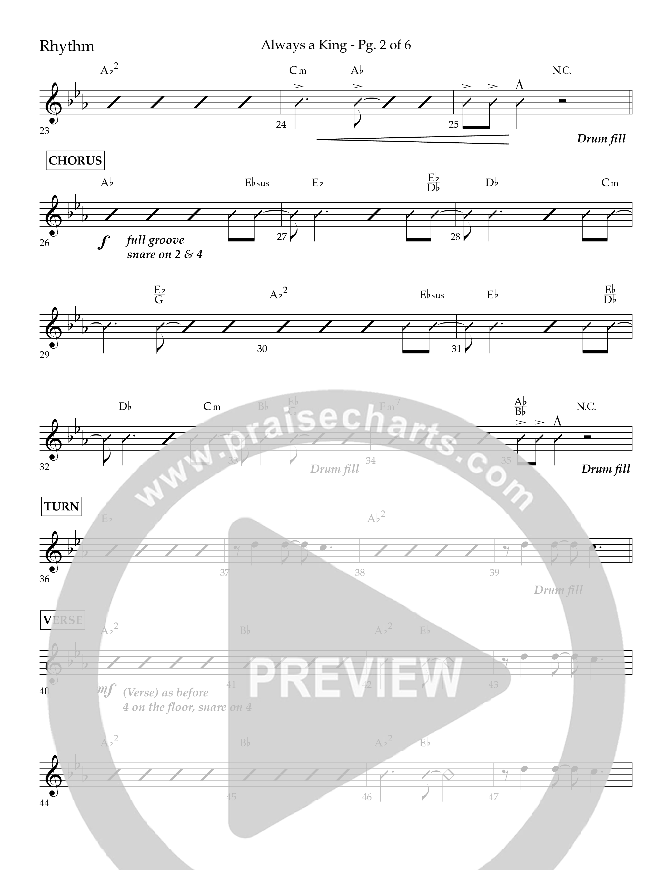 Always A King (Choral Anthem SATB) Lead Melody & Rhythm (Lifeway Choral / Arr. John Bolin / Arr. Don Koch)